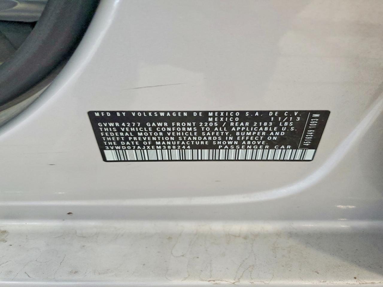 2014 Volkswagen Jetta Se Silver vin: 3VWD07AJXEM388244