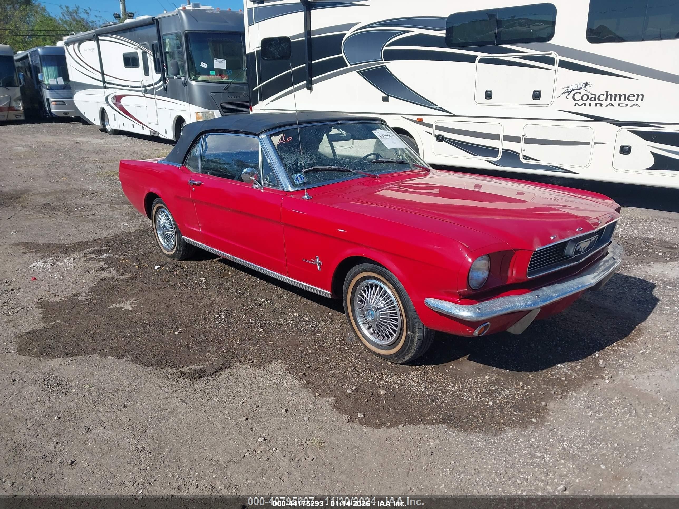 1966 Ford Mustang   Red vin: 6F08T344037      