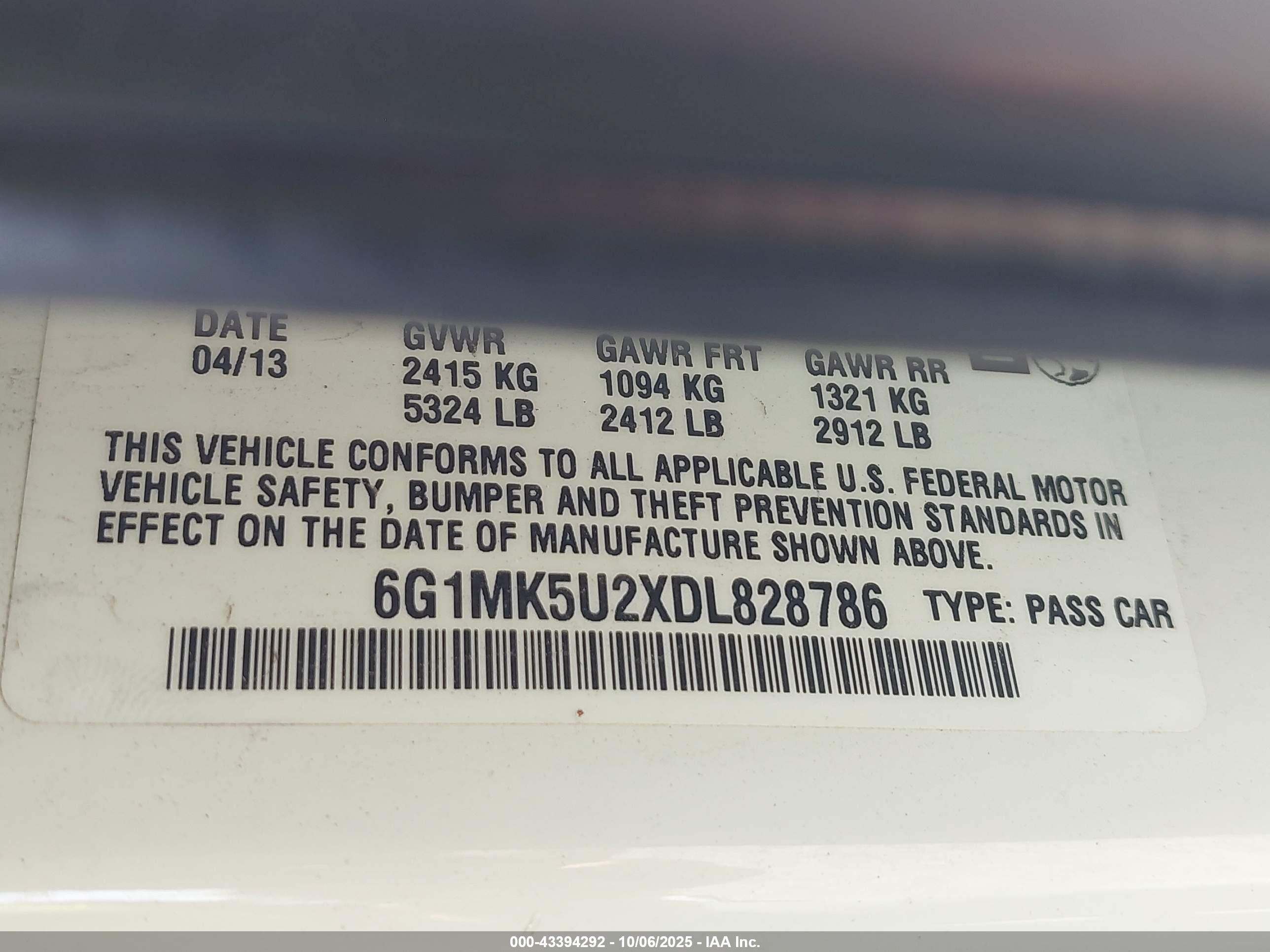 2013 Chevrolet Caprice Police White vin: 6G1MK5U2XDL828786