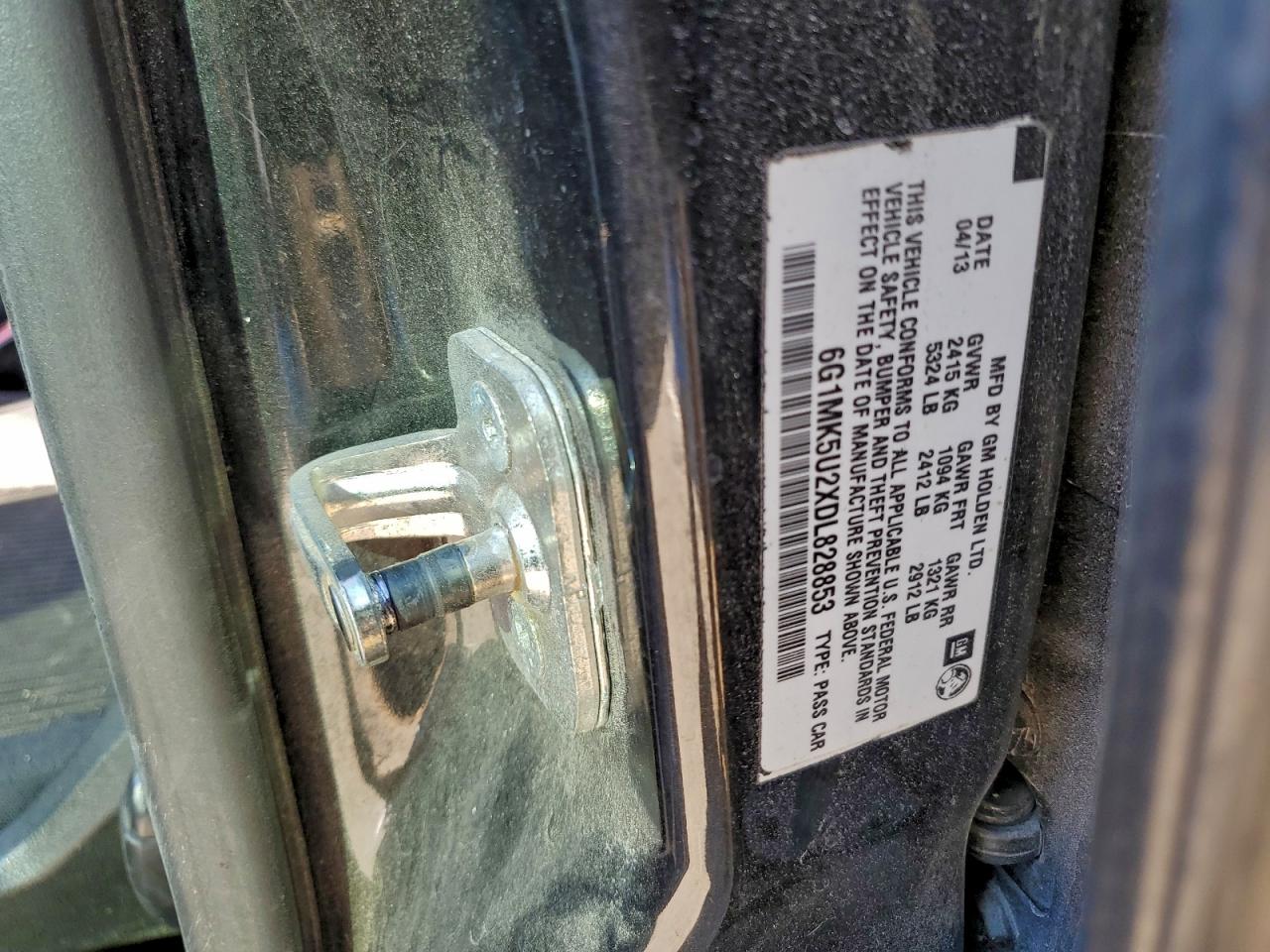 2013 Chevrolet Caprice Police Black vin: 6G1MK5U2XDL828853