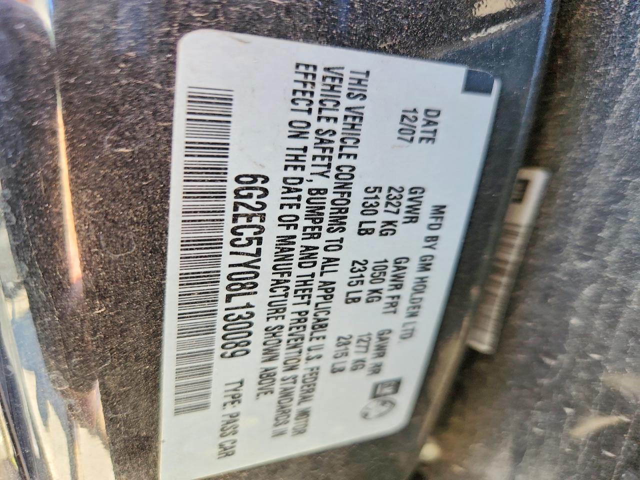2008 Pontiac G8 Gt Black vin: 6G2EC57Y08L130089