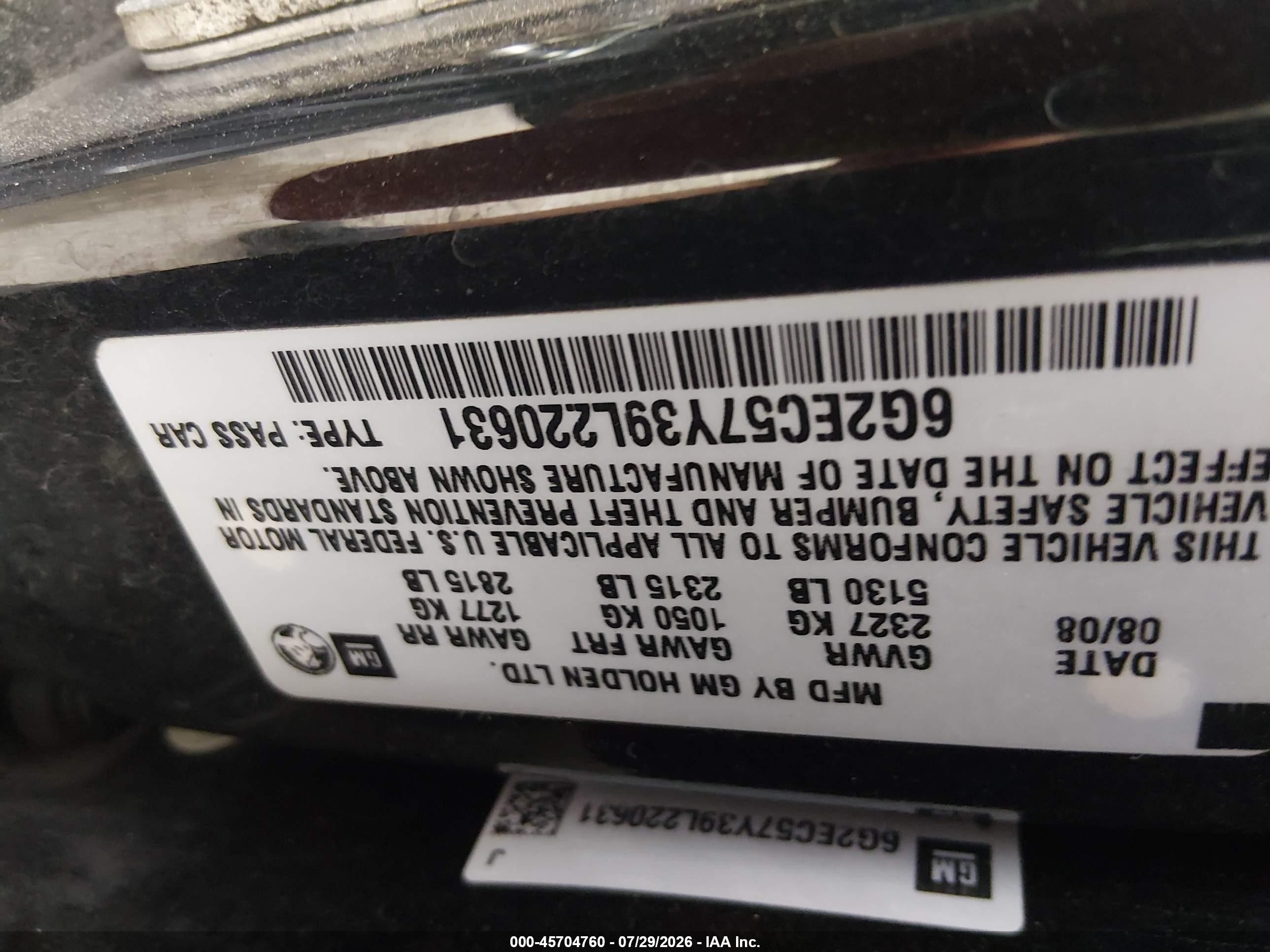 2009 Pontiac G8 Gt Black vin: 6G2EC57Y39L220631
