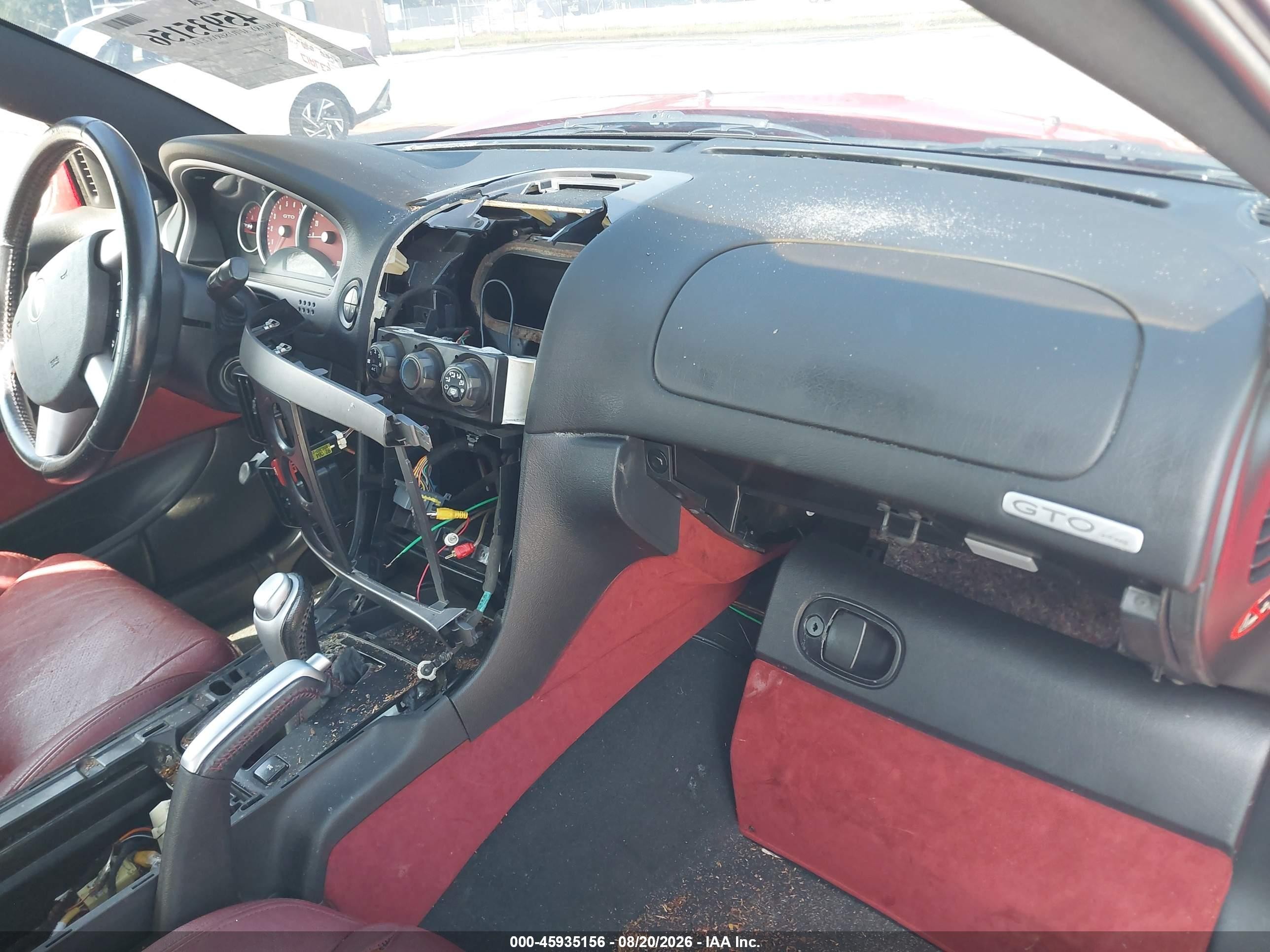 2004 Pontiac Gto   Red vin: 6G2VX12G54L236222