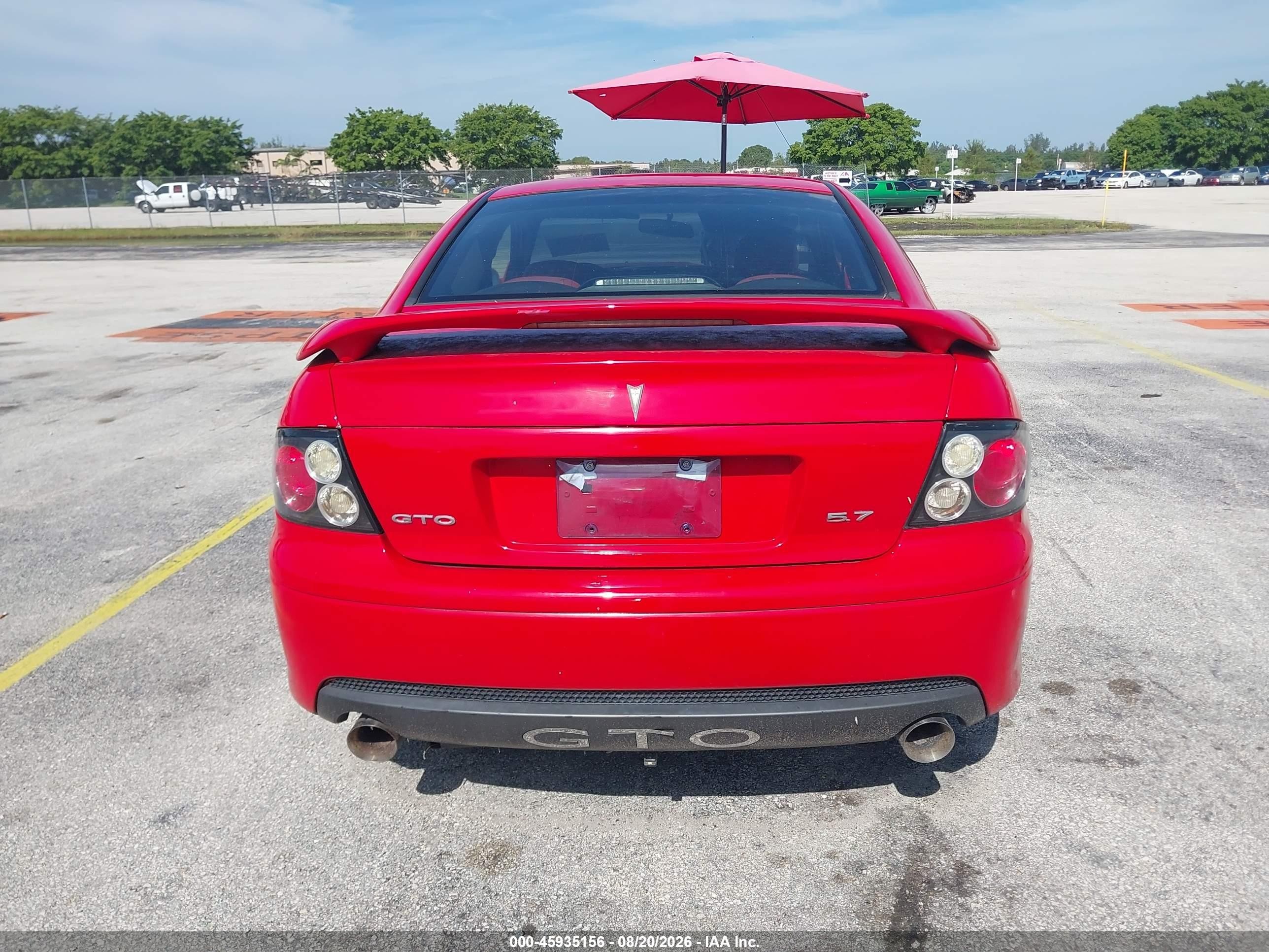 2004 Pontiac Gto   Red vin: 6G2VX12G54L236222