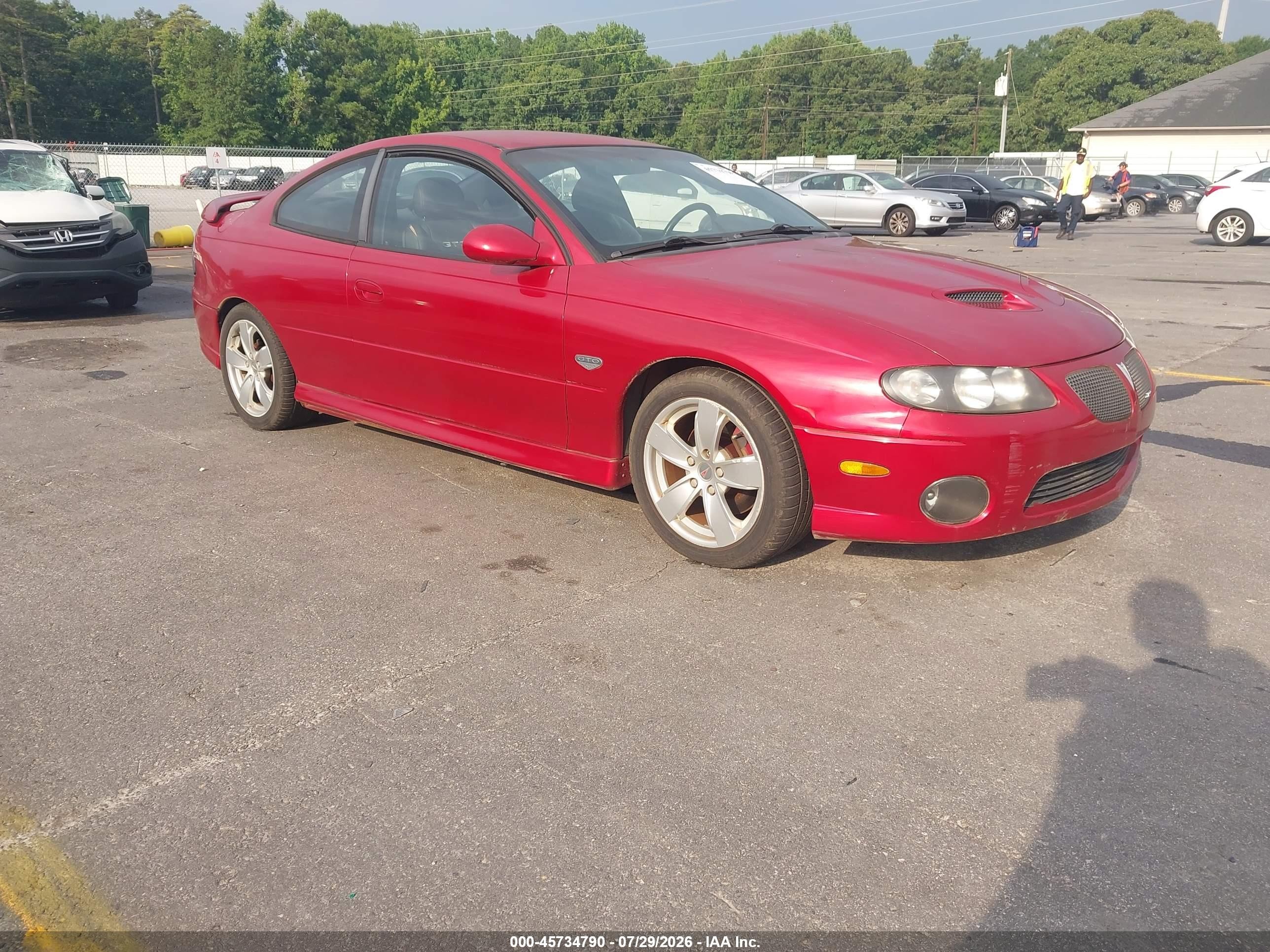 2006 Pontiac Gto   Red vin: 6G2VX12U96L566762