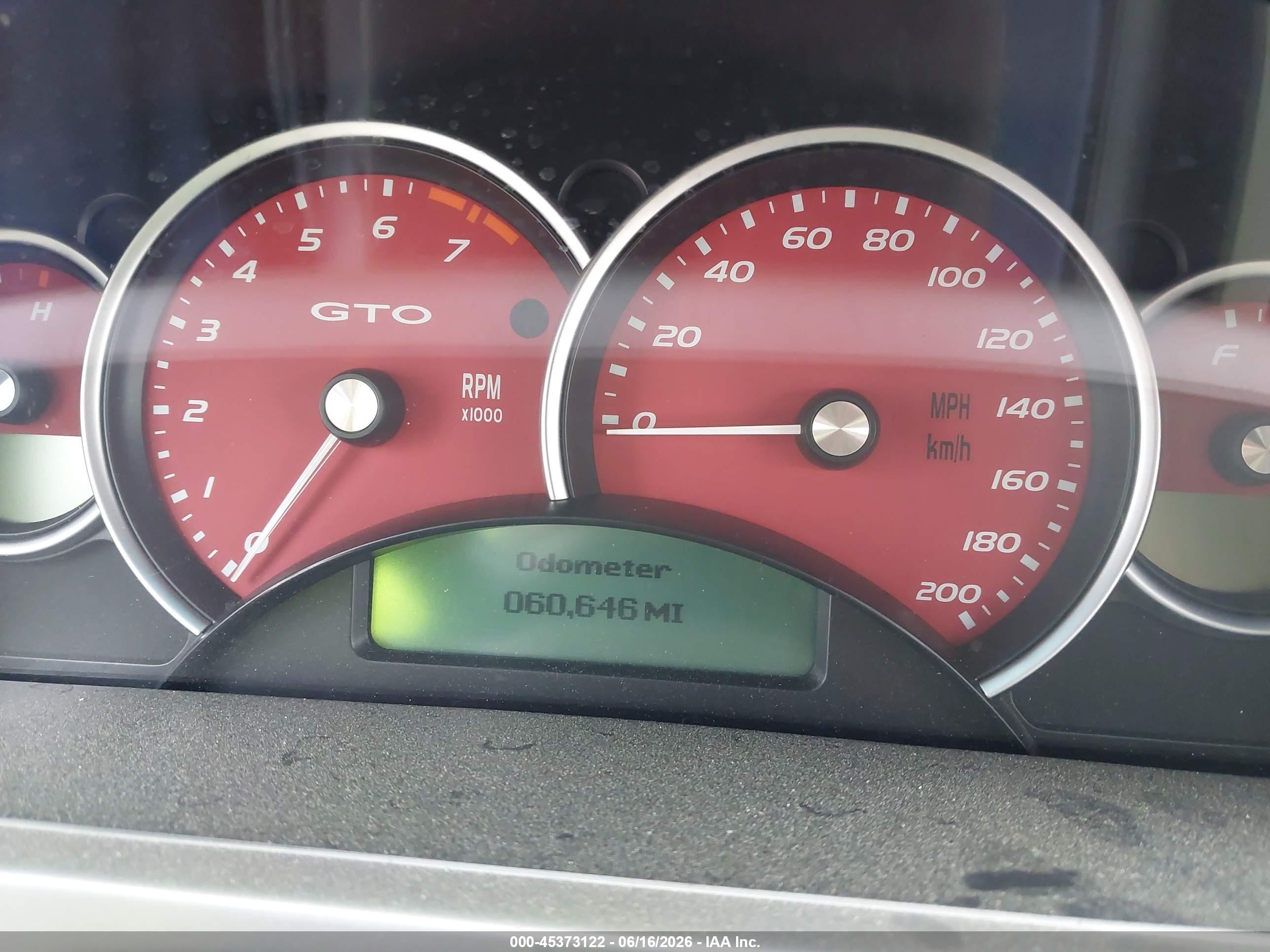 2006 Pontiac Gto   Red vin: 6G2VX12U96L571265