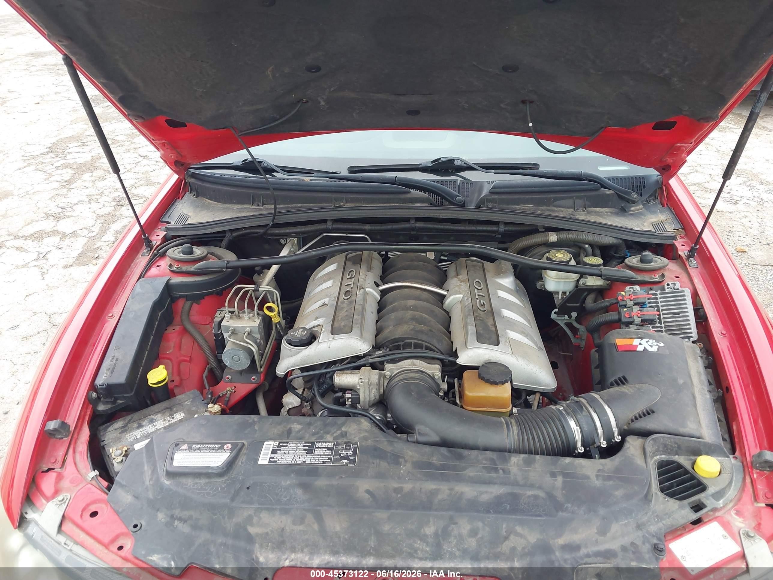 2006 Pontiac Gto   Red vin: 6G2VX12U96L571265