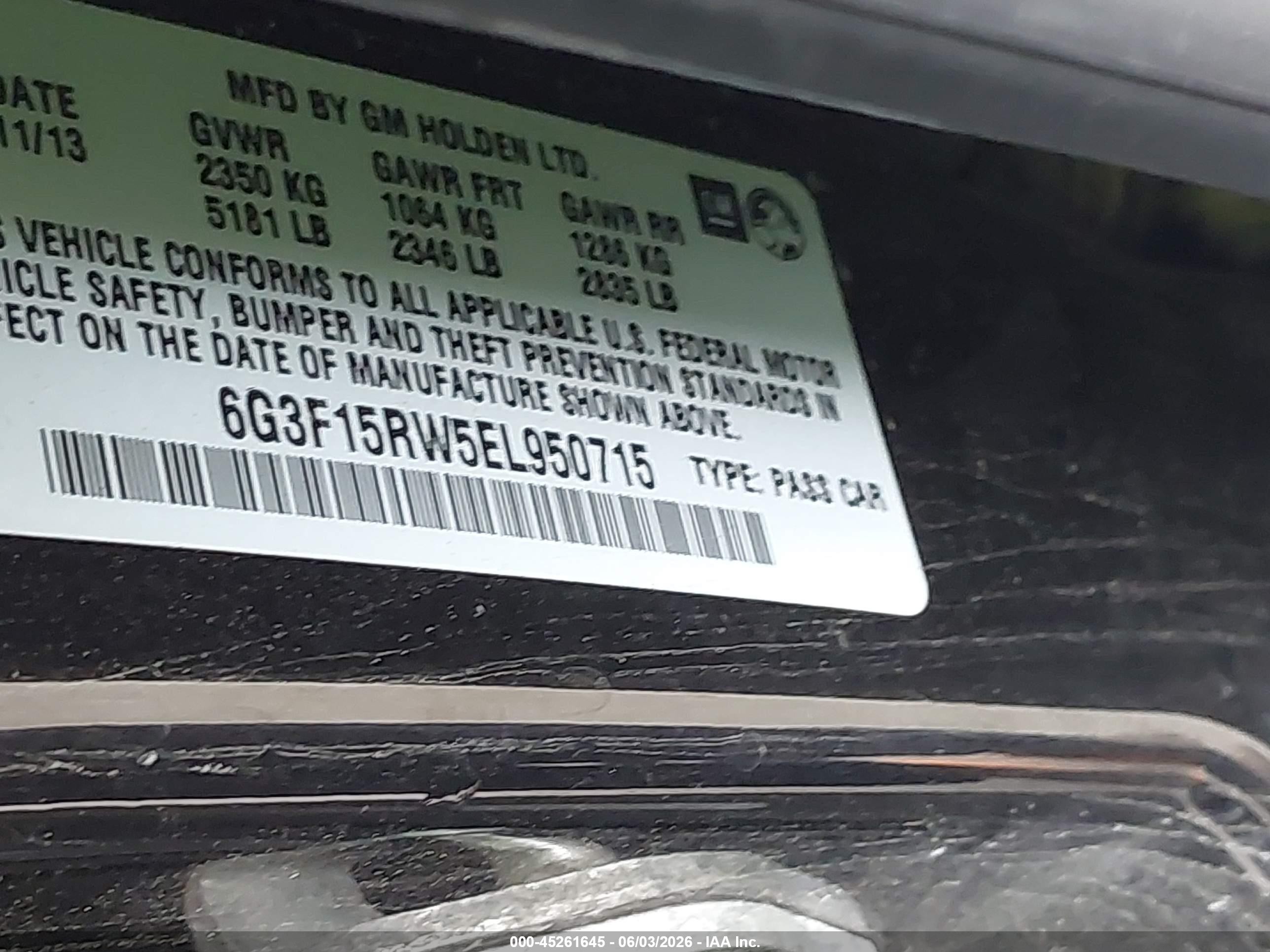 2014 Chevrolet Ss   Black vin: 6G3F15RW5EL950715