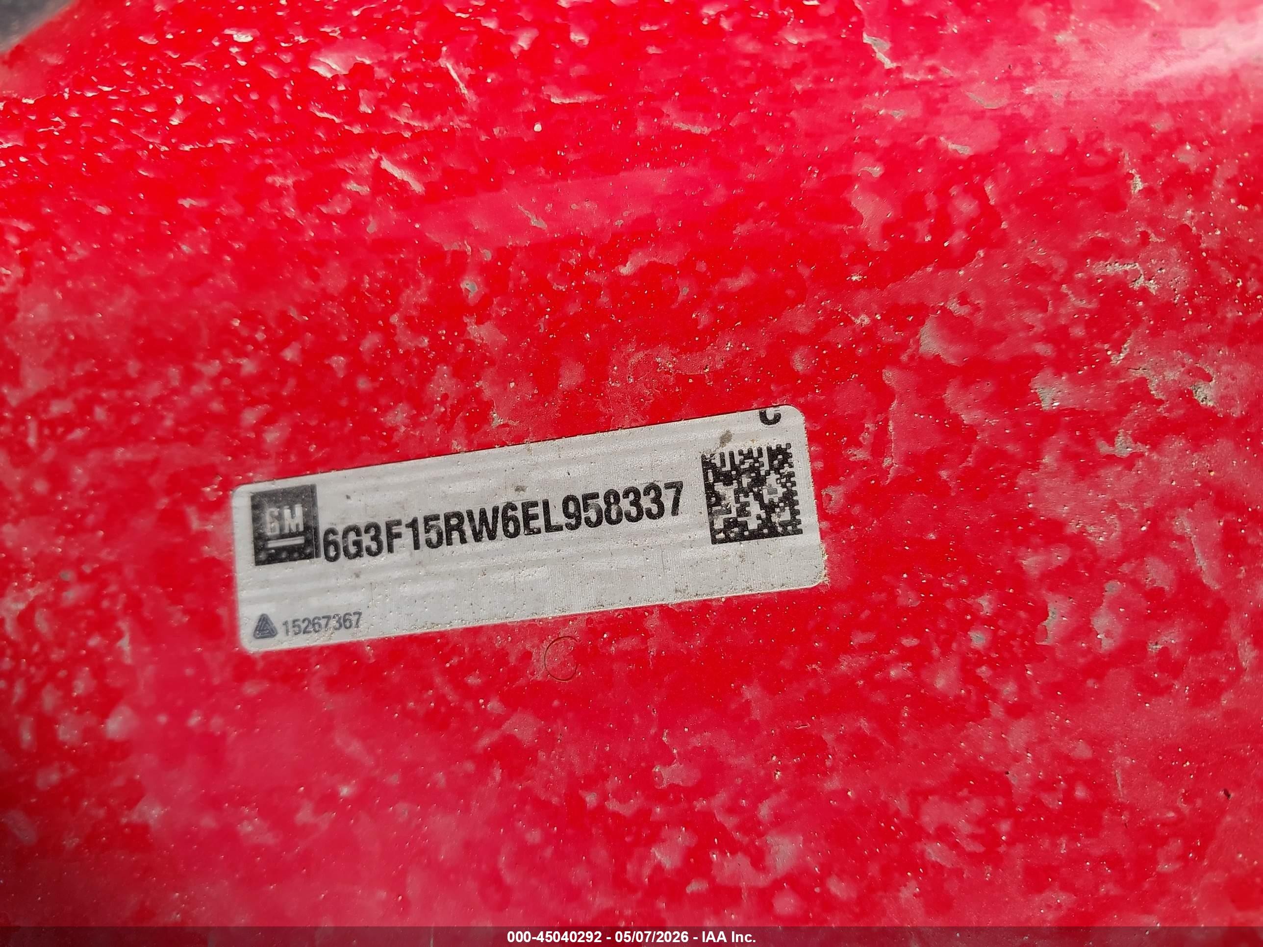 2014 Chevrolet Ss   Red vin: 6G3F15RW6EL958337