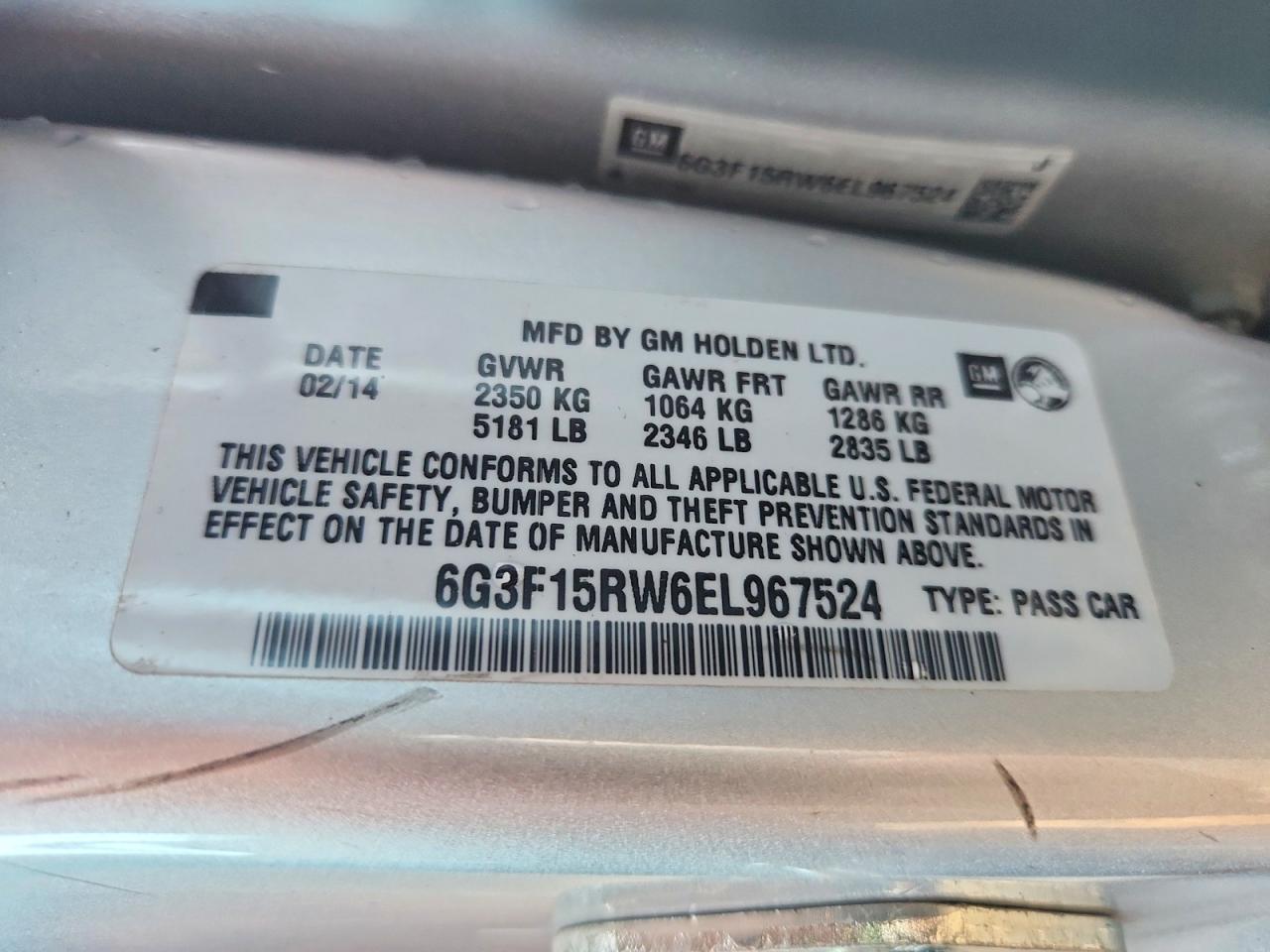 2014 Chevrolet Ss Серебряный vin: 6G3F15RW6EL967524