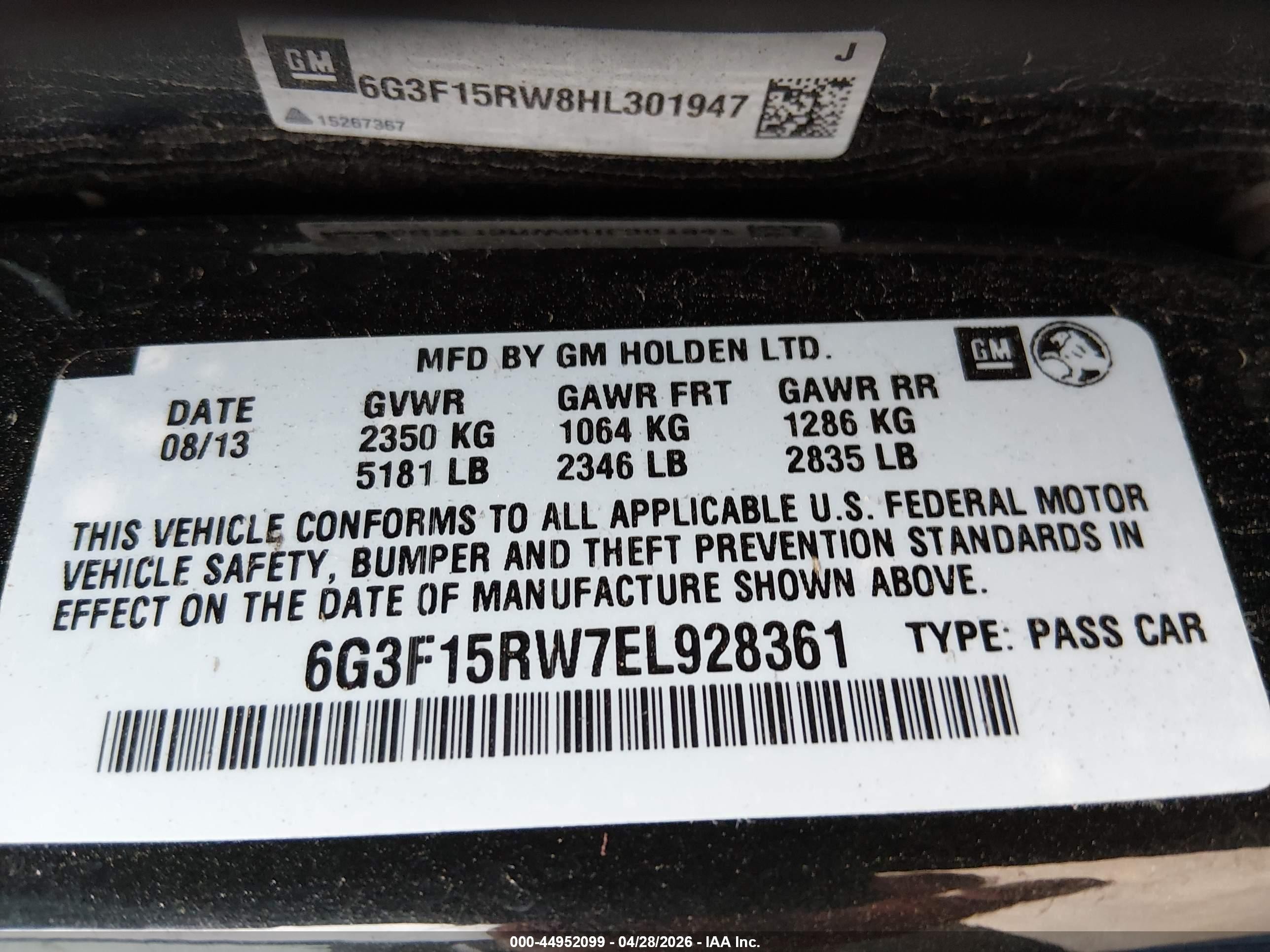 2014 Chevrolet Ss   Black vin: 6G3F15RW7EL928361