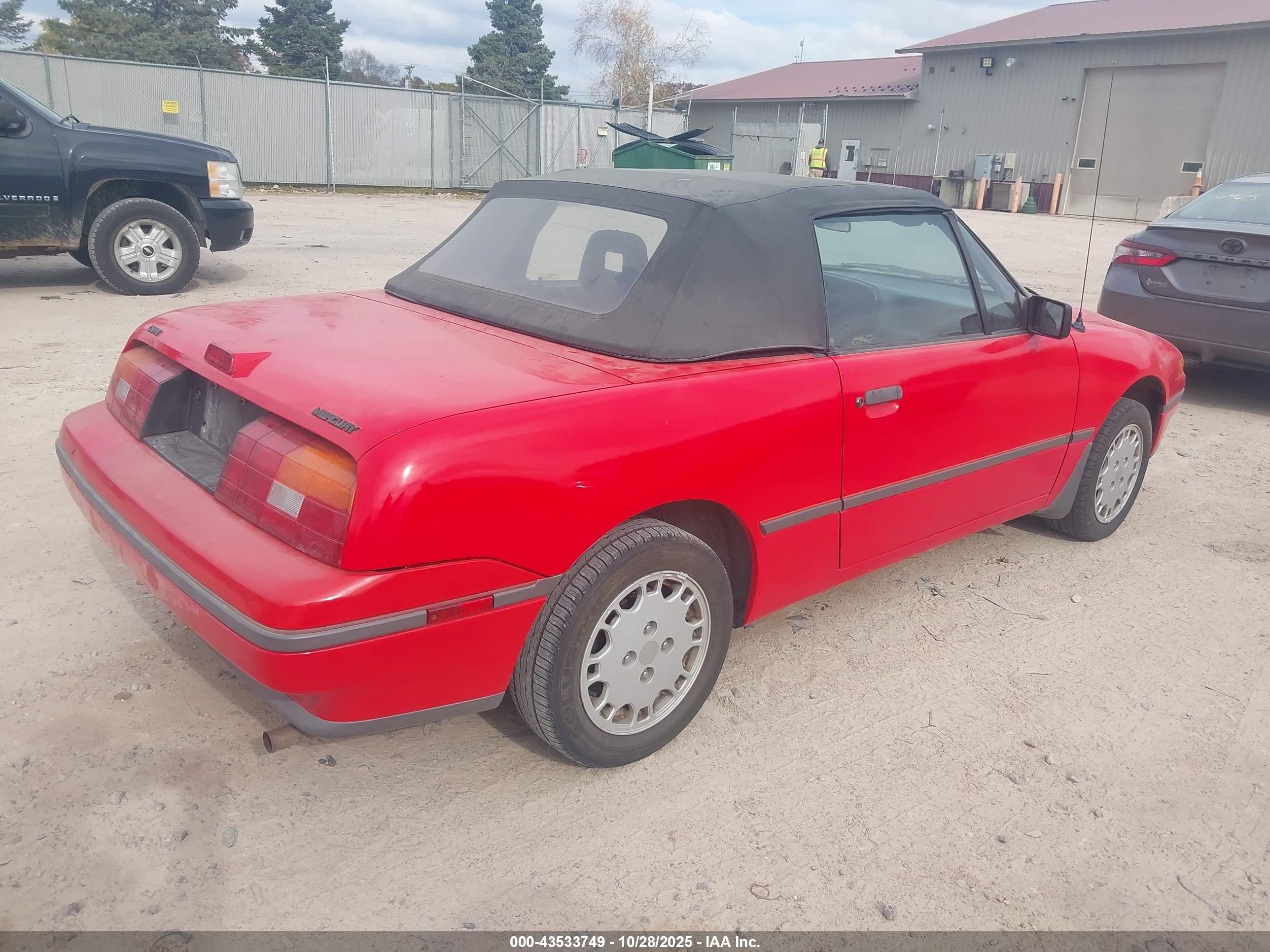1991 Mercury Capri   Red vin: 6MPCTO1Z6M8624547