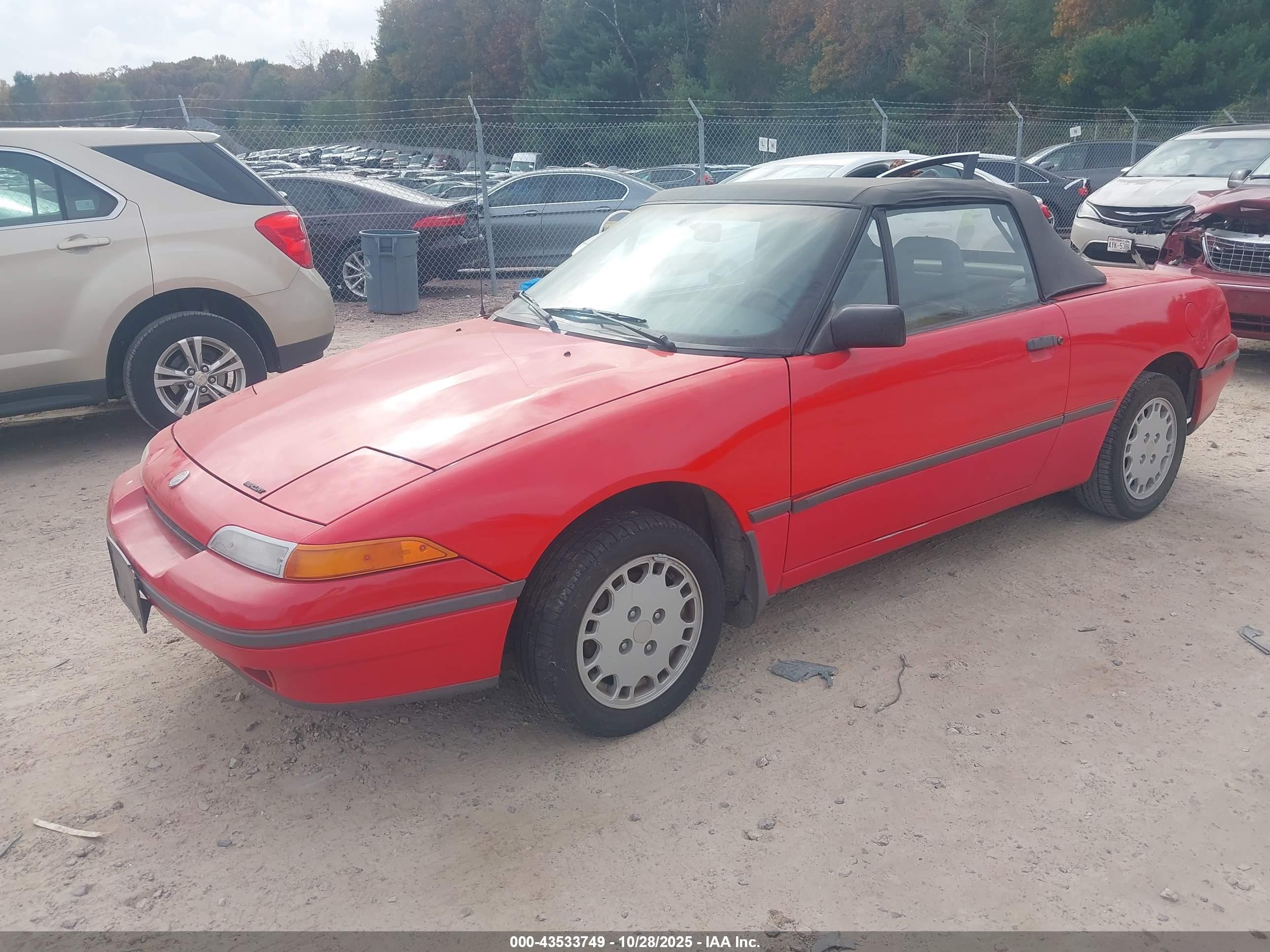 1991 Mercury Capri   Red vin: 6MPCTO1Z6M8624547