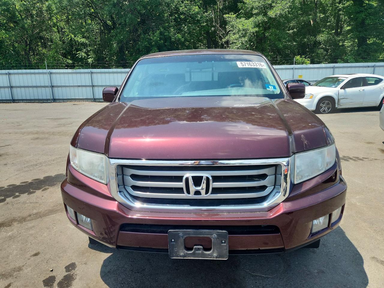2012 Honda Ridgeline Rtl Maroon vin: 5FPYK1F55CB454179