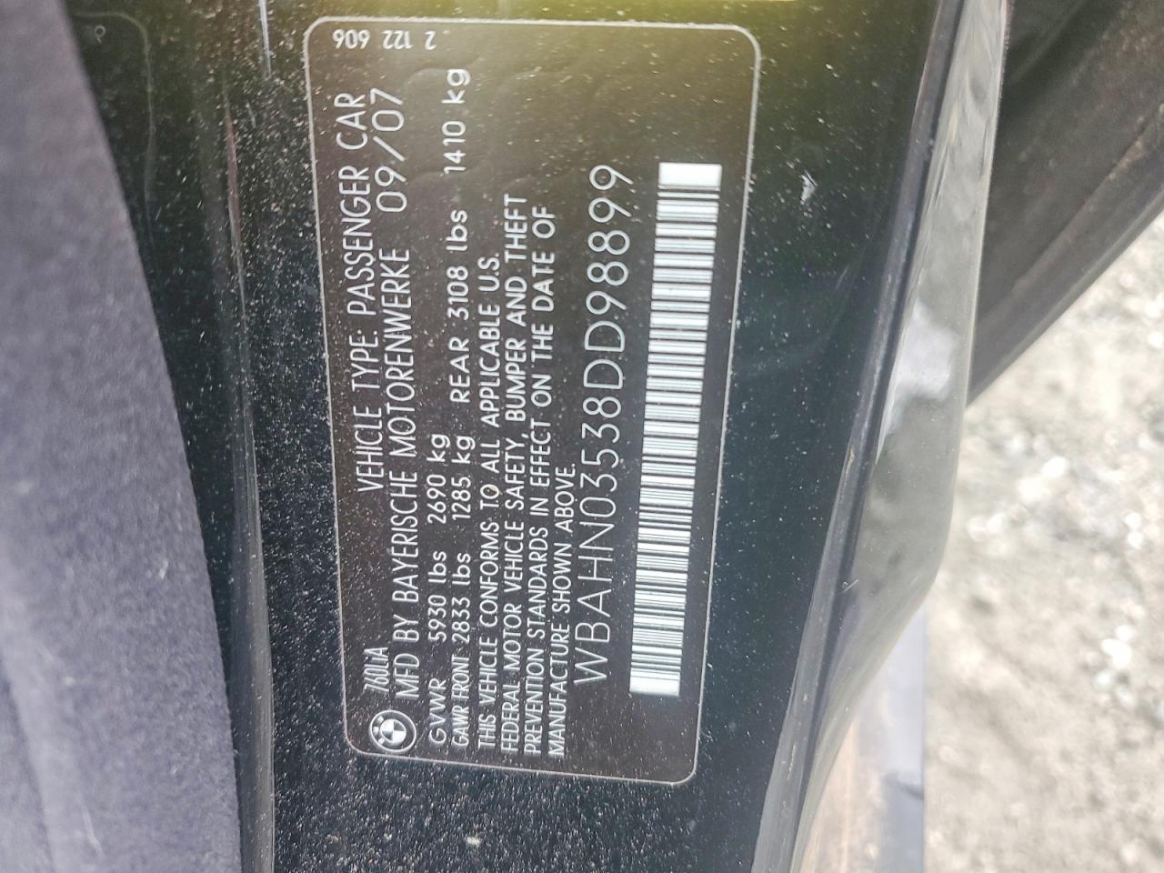 2008 Bmw 760 Li Black vin: WBAHN03538DD98899