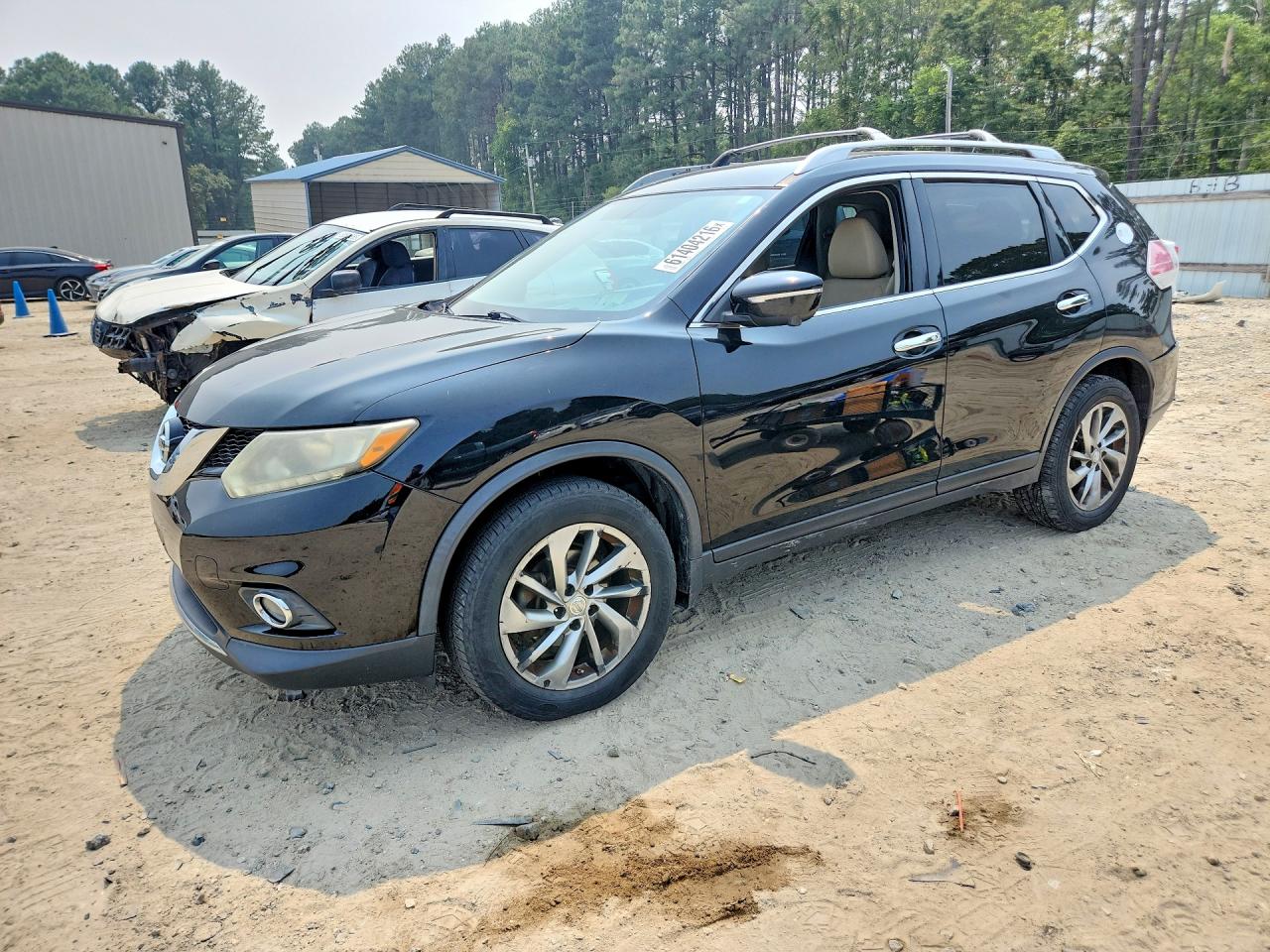 2014 Nissan Rogue Sl Black vin: 5N1AT2MV1EC794876