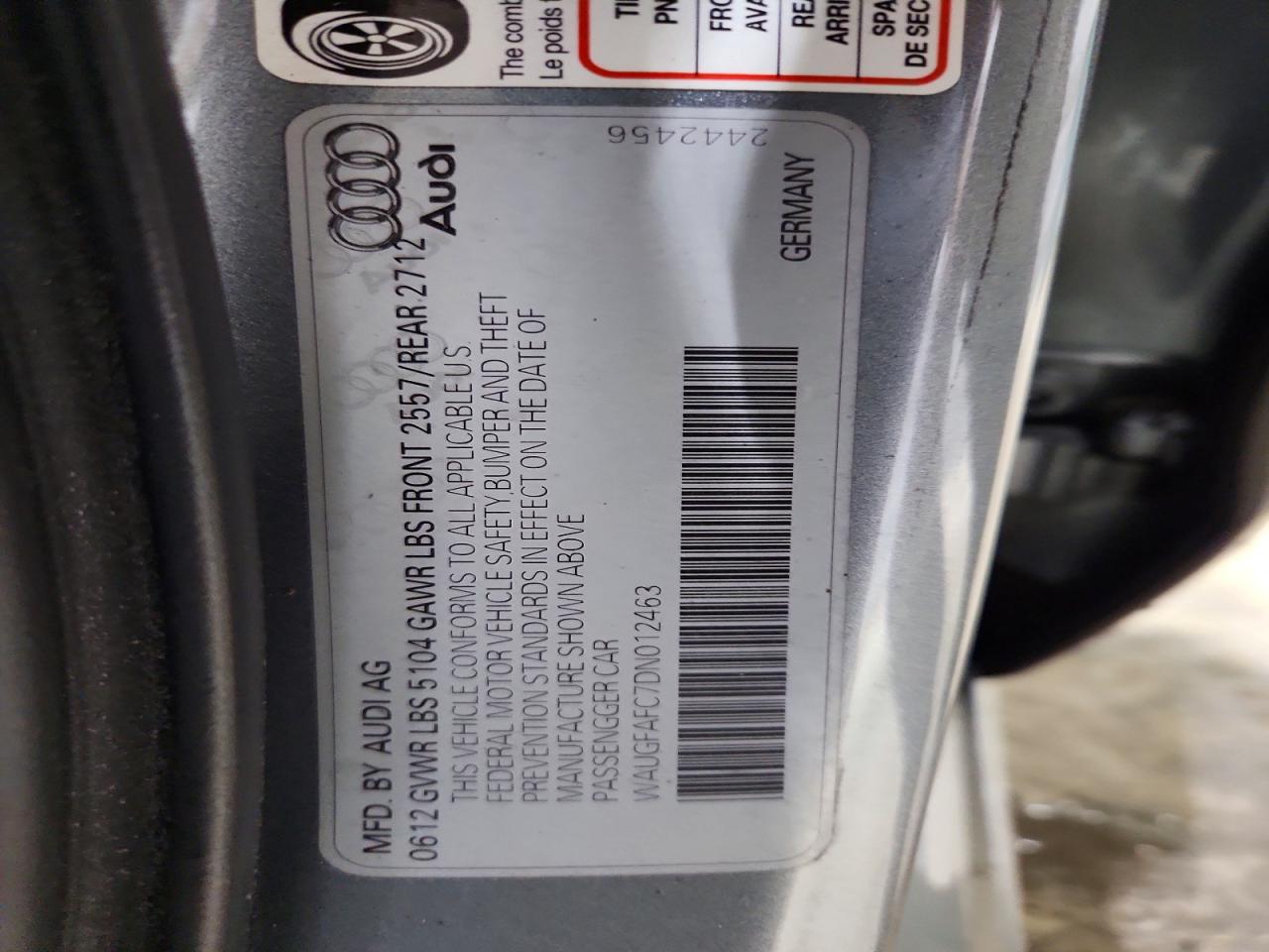 2013 Audi A6 Premium Plus Silver vin: WAUGFAFC7DN012463