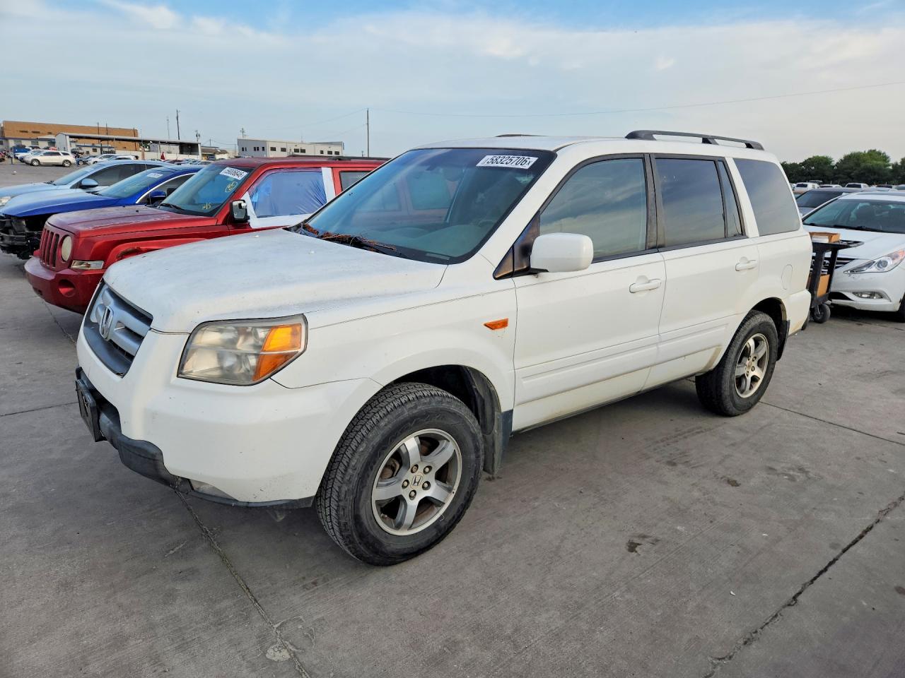 2008 Honda Pilot Ex White vin: 5FNYF18448B009523