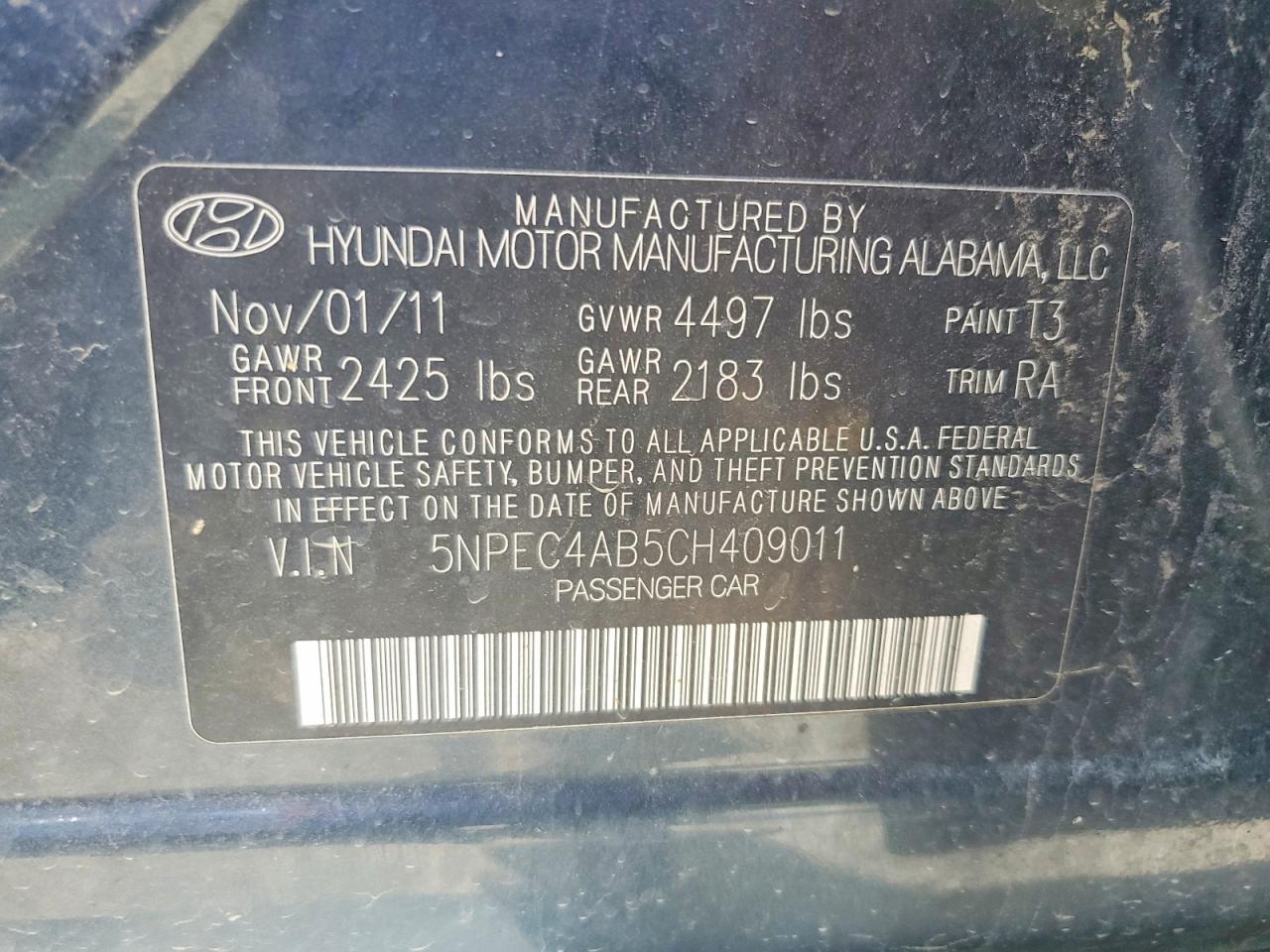 2012 Hyundai Sonata Se 2.0t Синий vin: 5NPEC4AB5CH409011