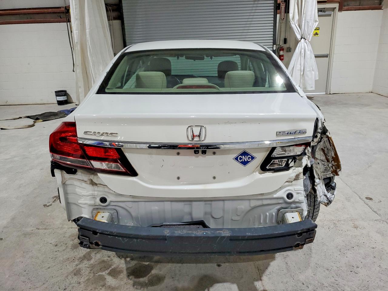 2013 Honda Civic Natural Gas White vin: 19XFB5F59DE000385