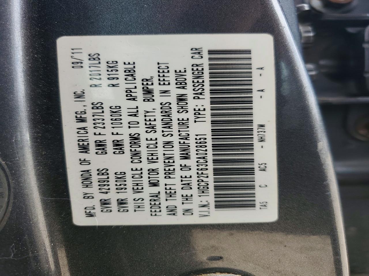 2012 Honda Accord Se Gray vin: 1HGCP2F63CA028651
