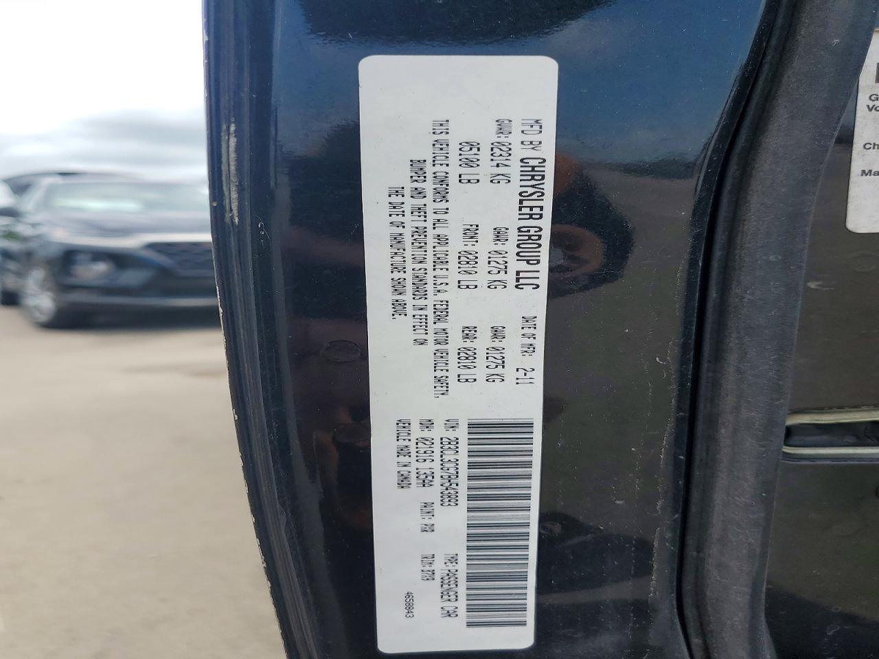 2011 Dodge Charger Black vin: 2B3CL3CG7BH543893