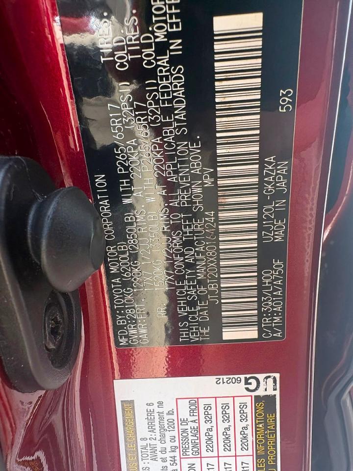 2008 Lexus Gx 470 Burgundy vin: JTJBT20XX80164244