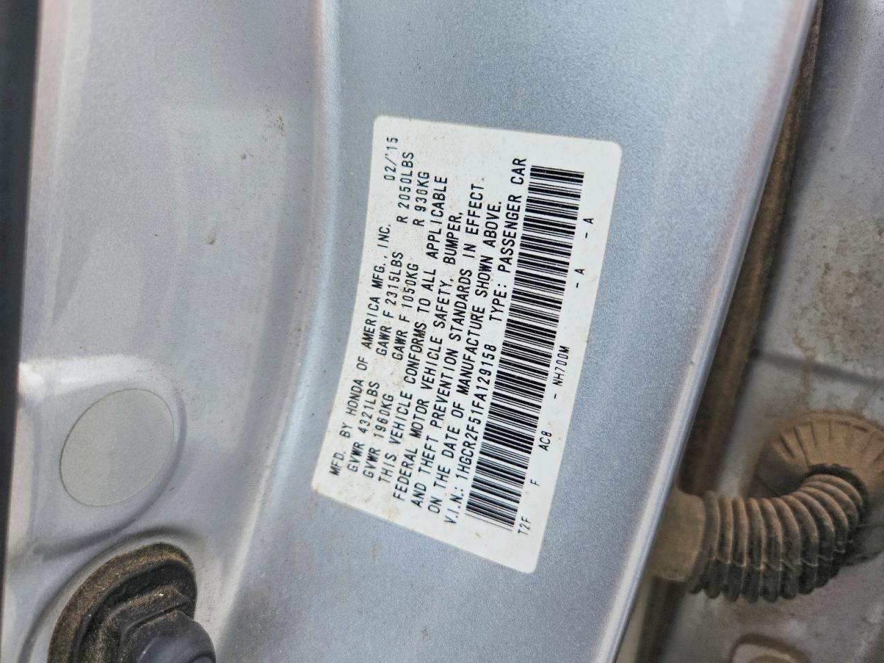 2015 Honda Accord Sport Gray vin: 1HGCR2F51FA129158