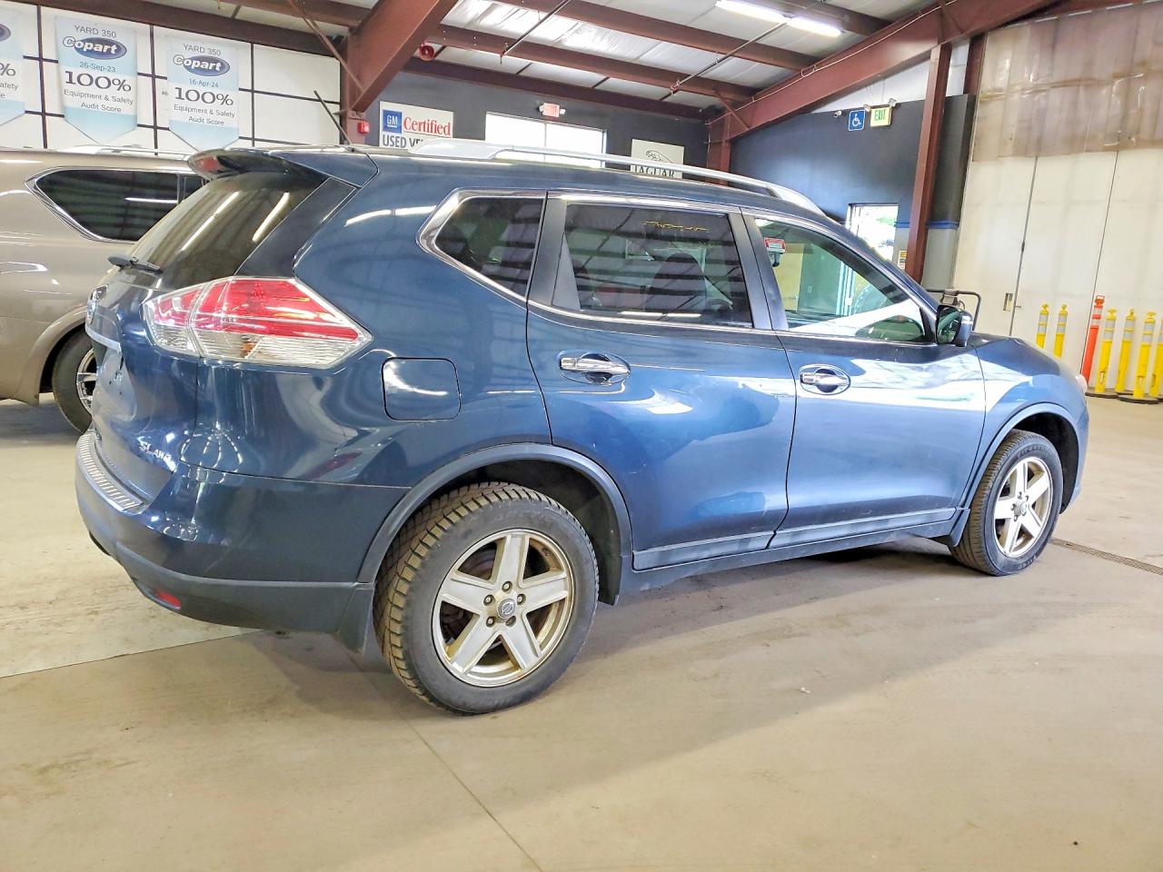 2015 Nissan Rogue Sl Blue vin: 5N1AT2MV3FC789650