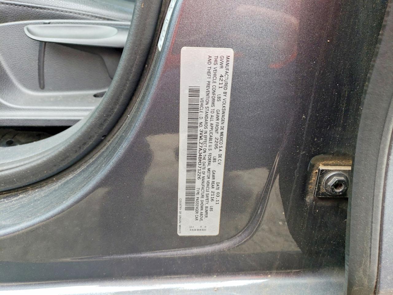 2011 Volkswagen Jetta Sel Charcoal vin: 3VWLZ7AJ4BM371226
