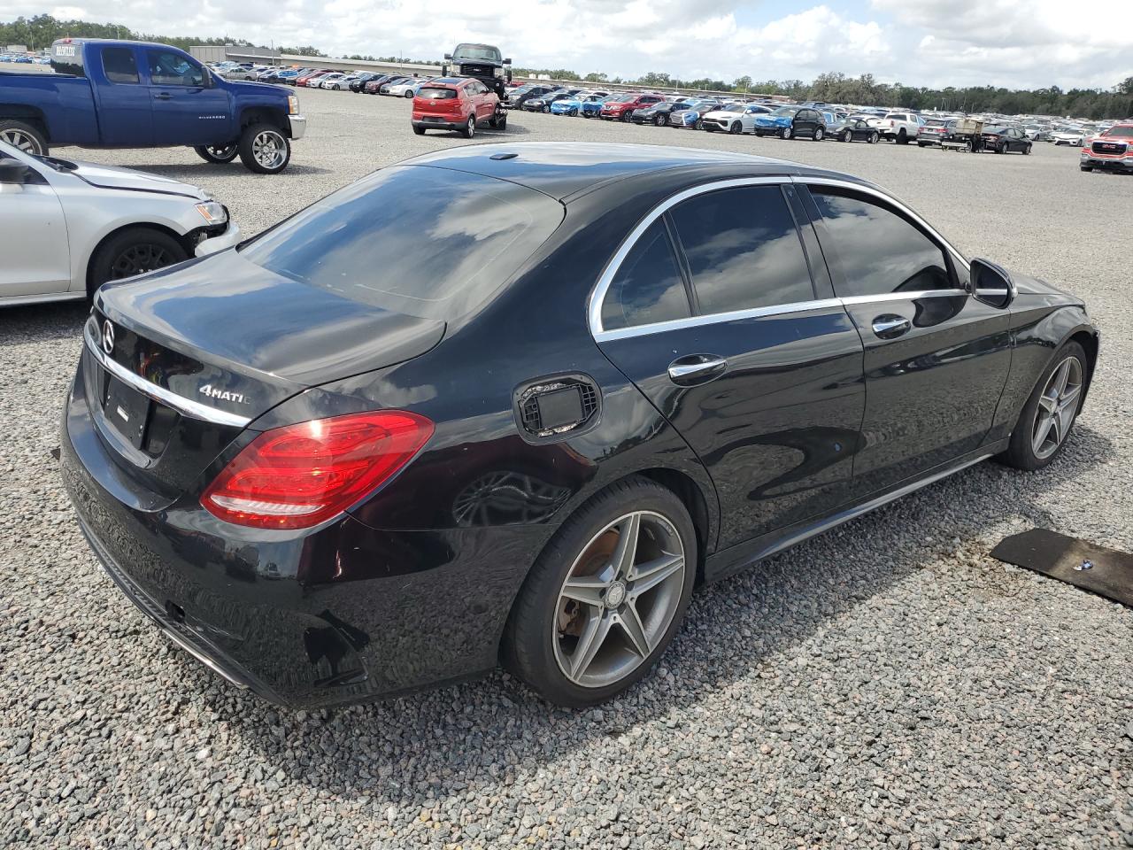 2015 Mercedes-benz C 300 4matic Black vin: 55SWF4KB7FU029468