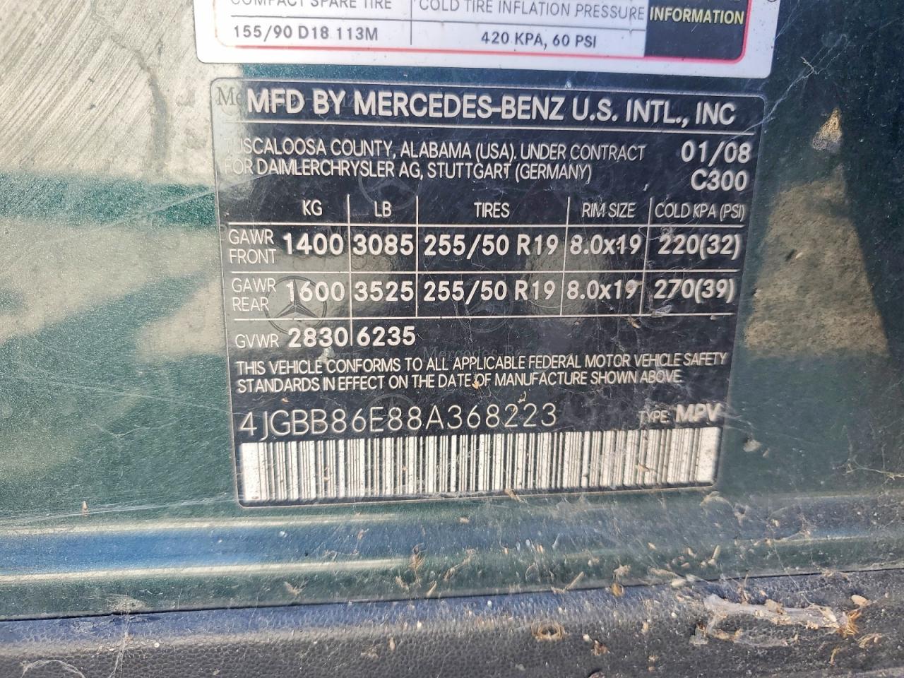 2008 Mercedes-benz Ml 350 Gray vin: 4JGBB86E88A368223