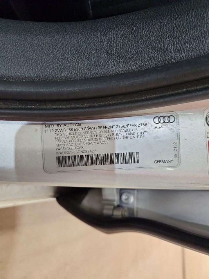 2013 Audi A6 Premium Silver vin: WAUFGAFC6DN083422