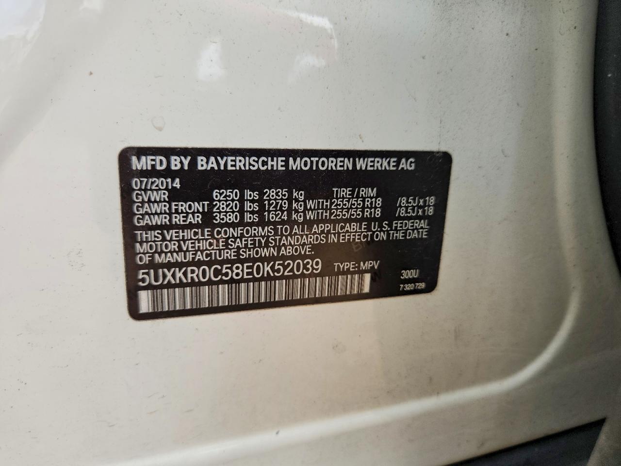 2014 Bmw X5 Xdrive35i White vin: 5UXKR0C58E0K52039