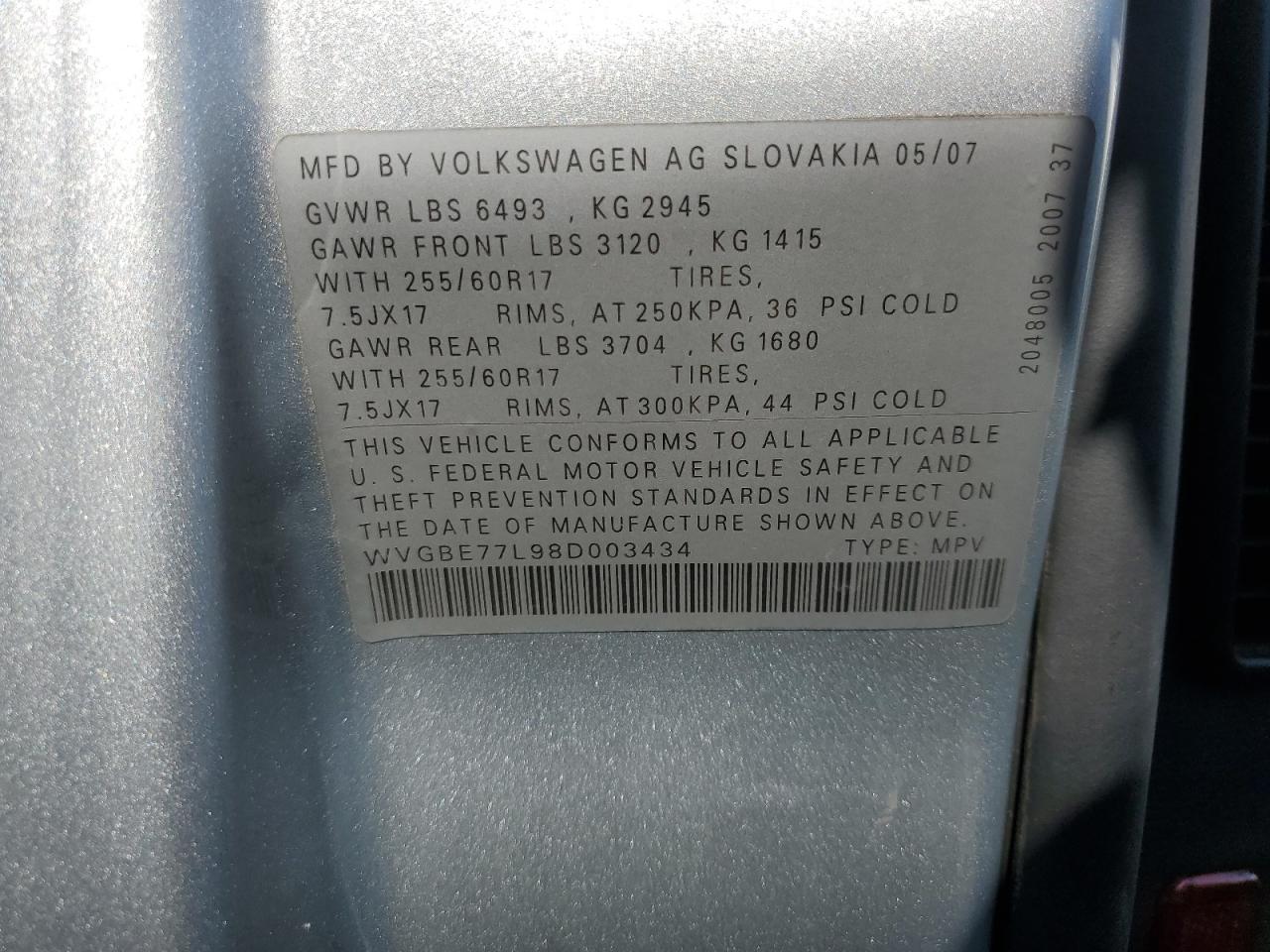 2008 Volkswagen Touareg 2 V6 Серебряный vin: WVGBE77L98D003434