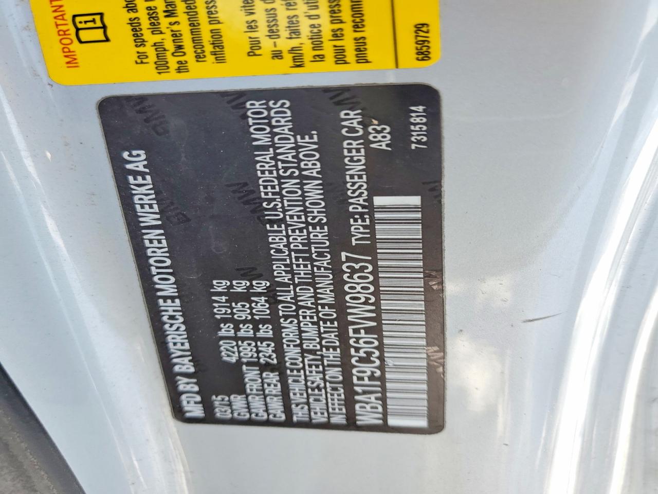 2015 Bmw 228 I Sulev Silver vin: WBA1F9C56FVW98637