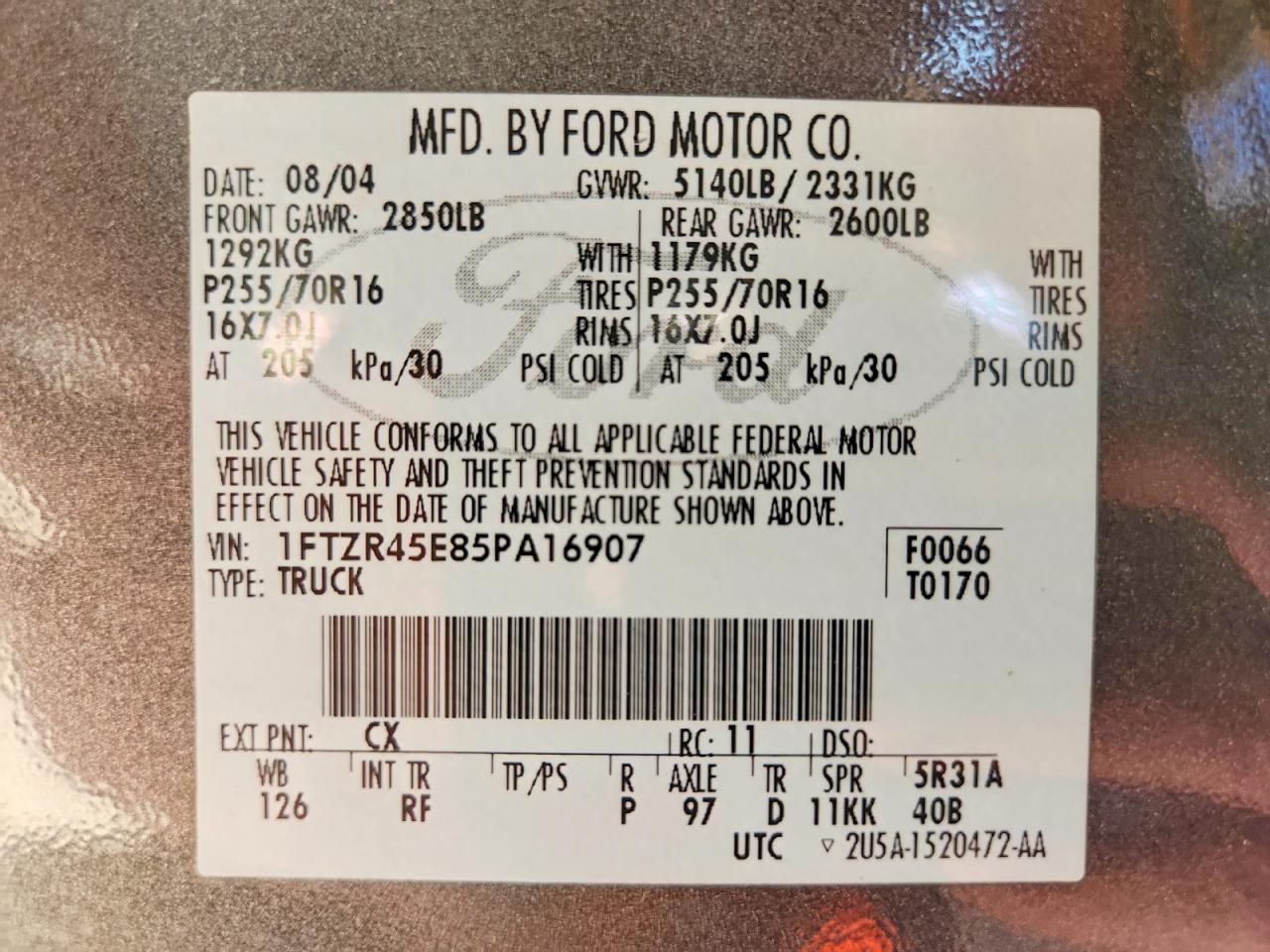 2005 Ford Ranger Super Cab Gray vin: 1FTZR45E85PA16907