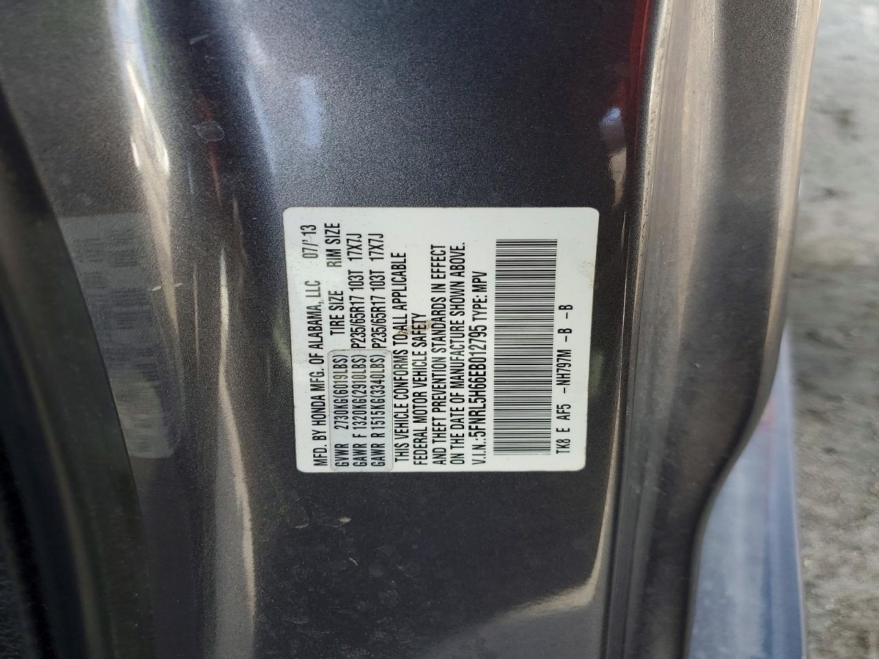 2014 Honda Odyssey Exl Burgundy vin: 5FNRL5H66EB012795