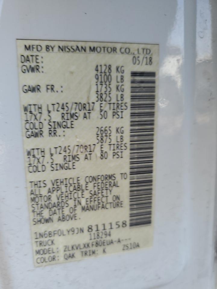 2018 Nissan Nv 2500 S Белый vin: 1N6BF0LY9JN811158