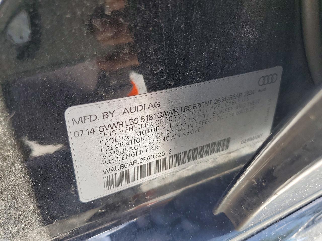 2015 Audi S4 Premium Plus Black vin: WAUBGAFL2FA022612