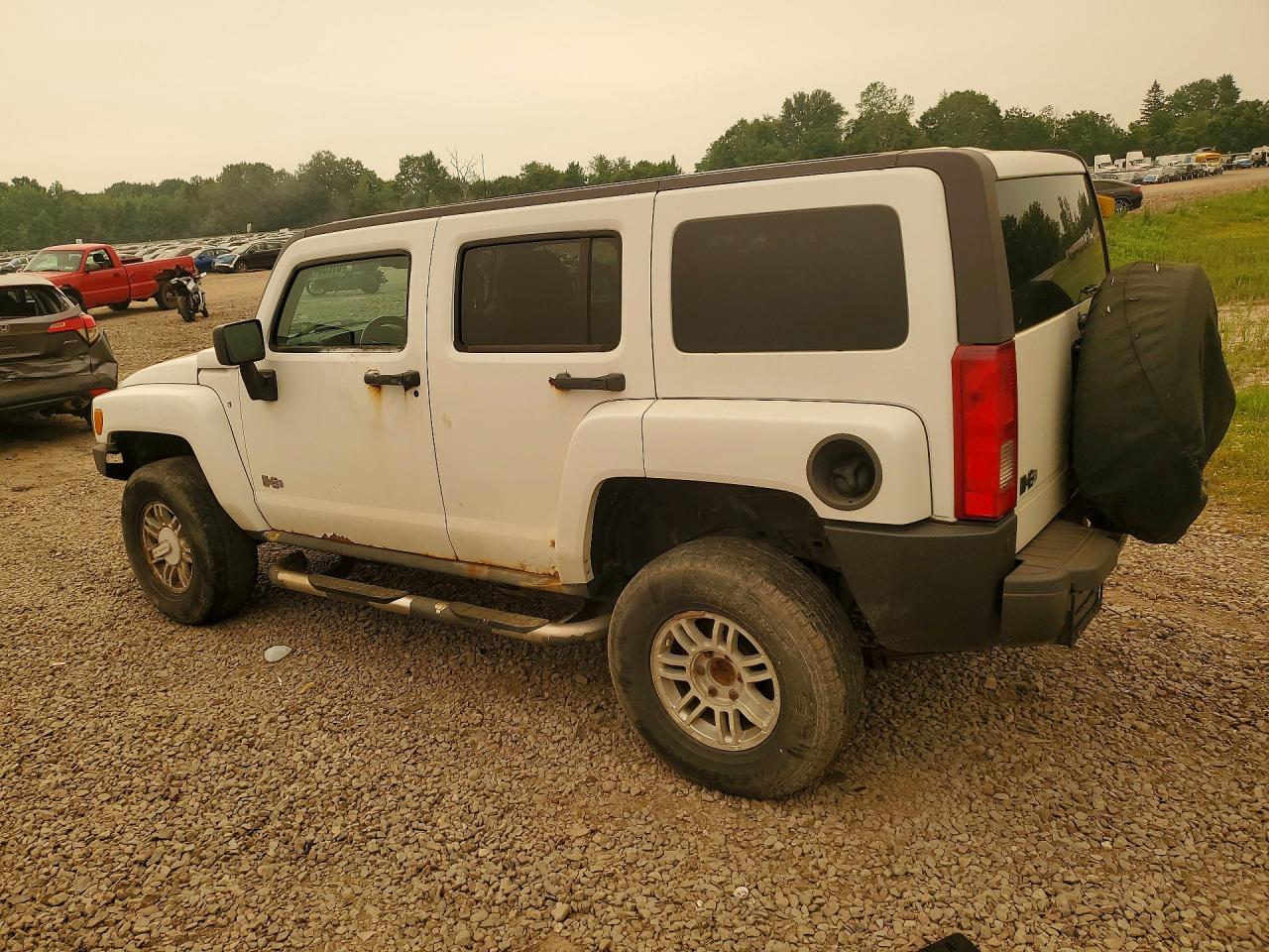2007 Hummer H3 White vin: 5GTDN13E778203648