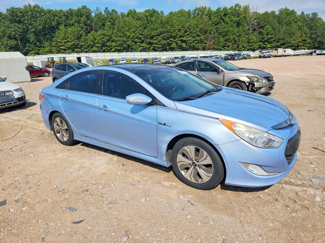 2015 Hyundai Sonata Hybrid Limited Blue vin: KMHEC4A44FA136250