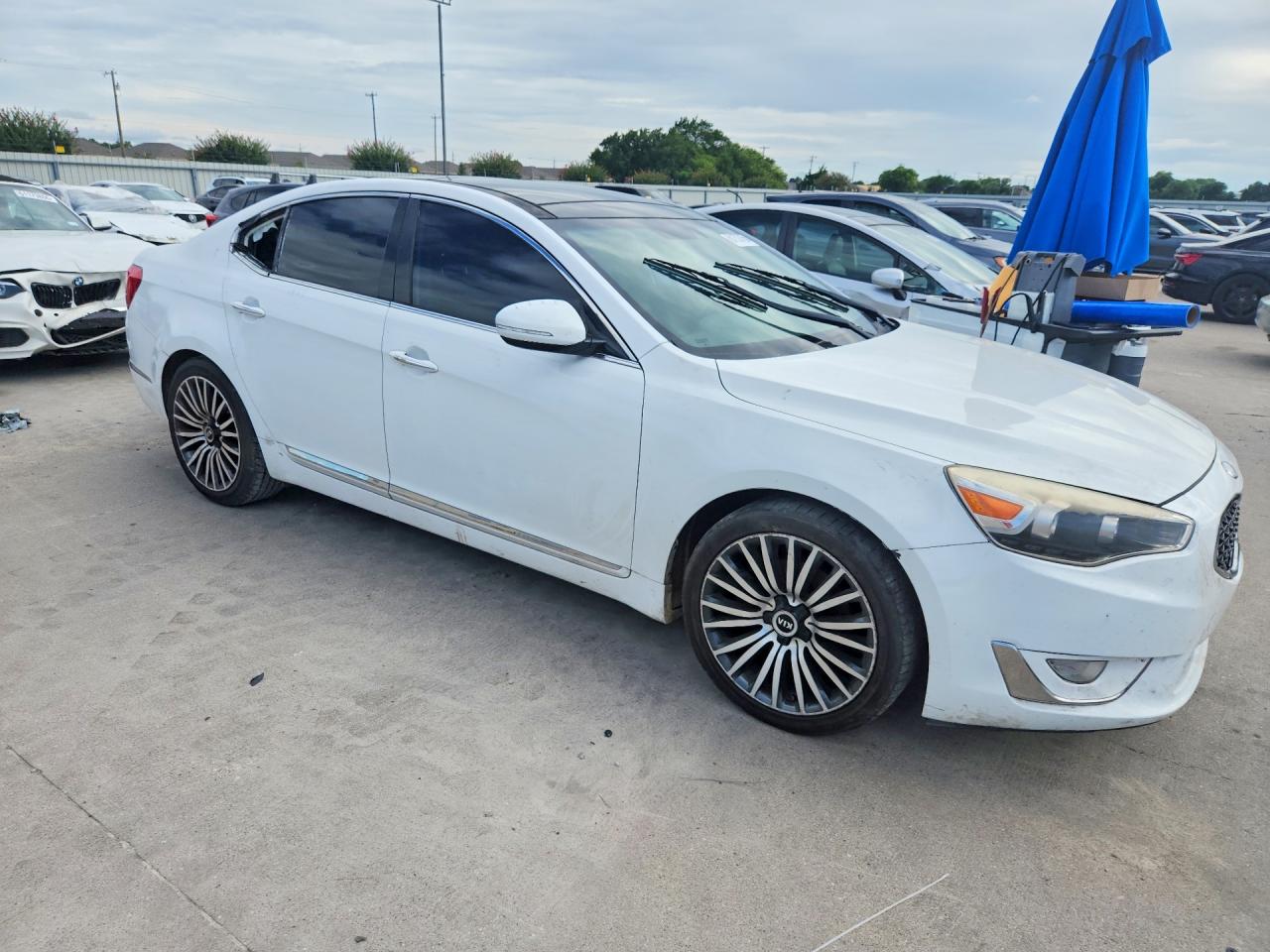 2015 Kia Cadenza Premium White vin: KNALN4D72F5174397