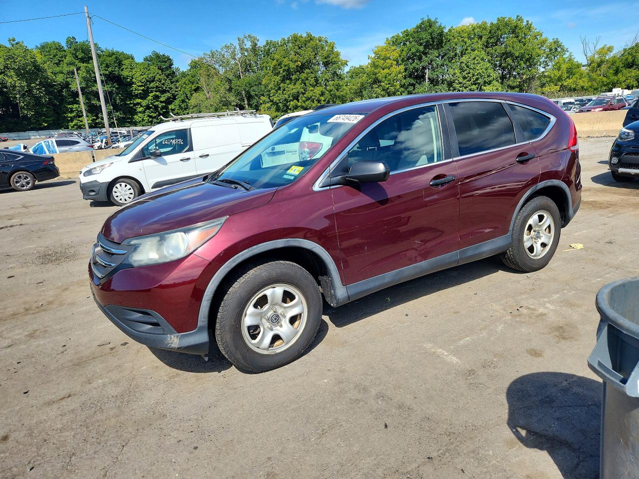 2014 Honda Cr-v Lx Maroon vin: 5J6RM3H32EL009374