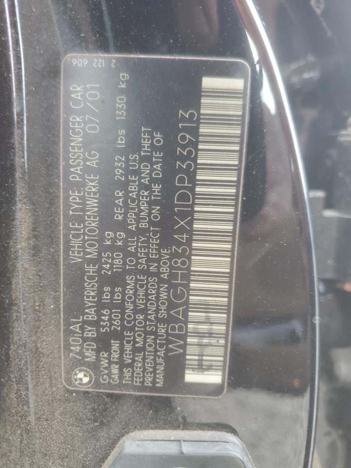 2001 Bmw 740 Il Black vin: WBAGH834X1DP33913