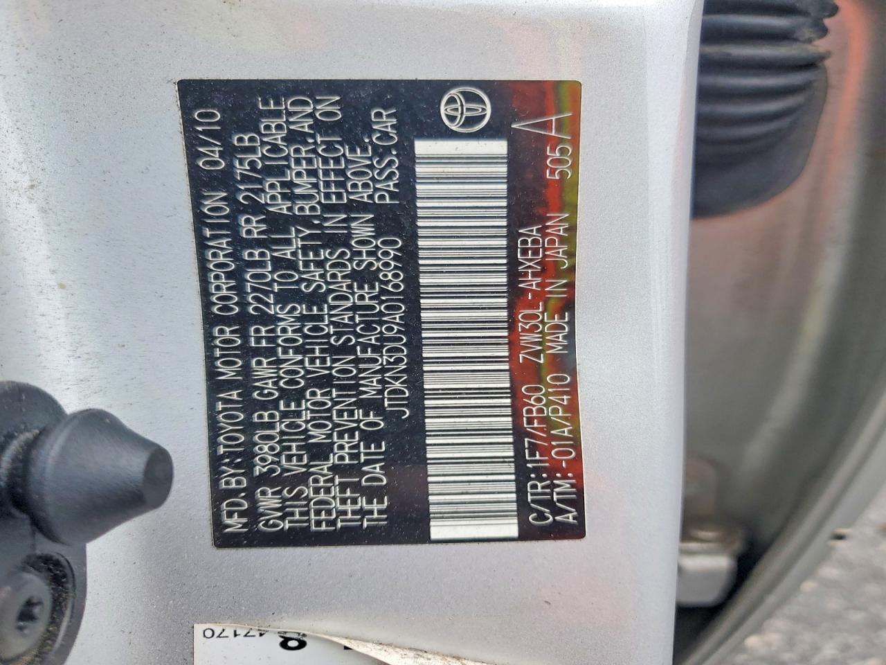 2010 Toyota Prius Ii Silver vin: JTDKN3DU9A0168990