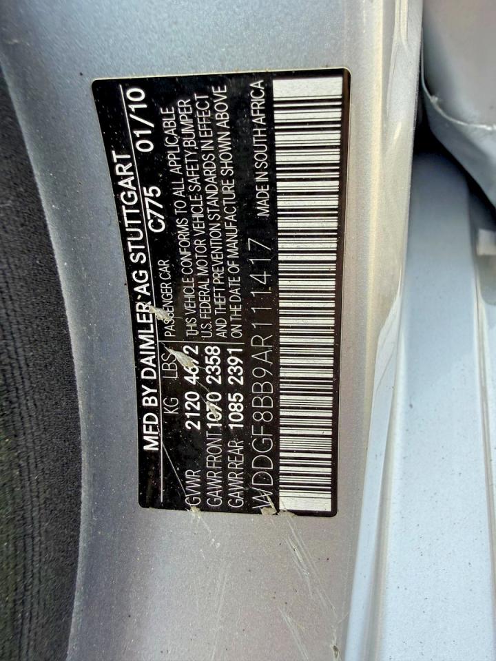 2010 Mercedes-benz C 300 4matic Silver vin: WDDGF8BB9AR111417