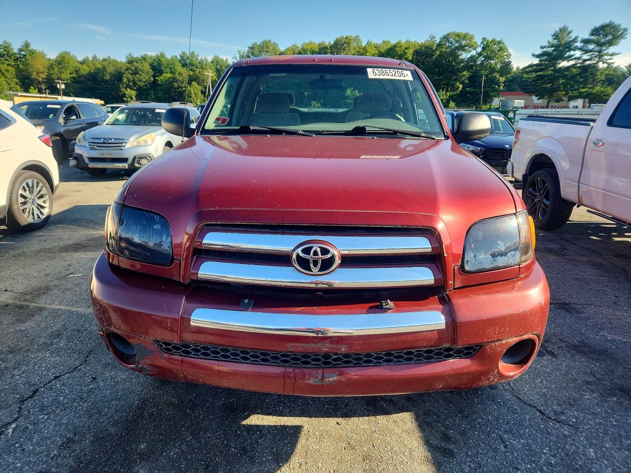 2004 Toyota Tundra Sr5 Red vin: 5TBBN44174S434402