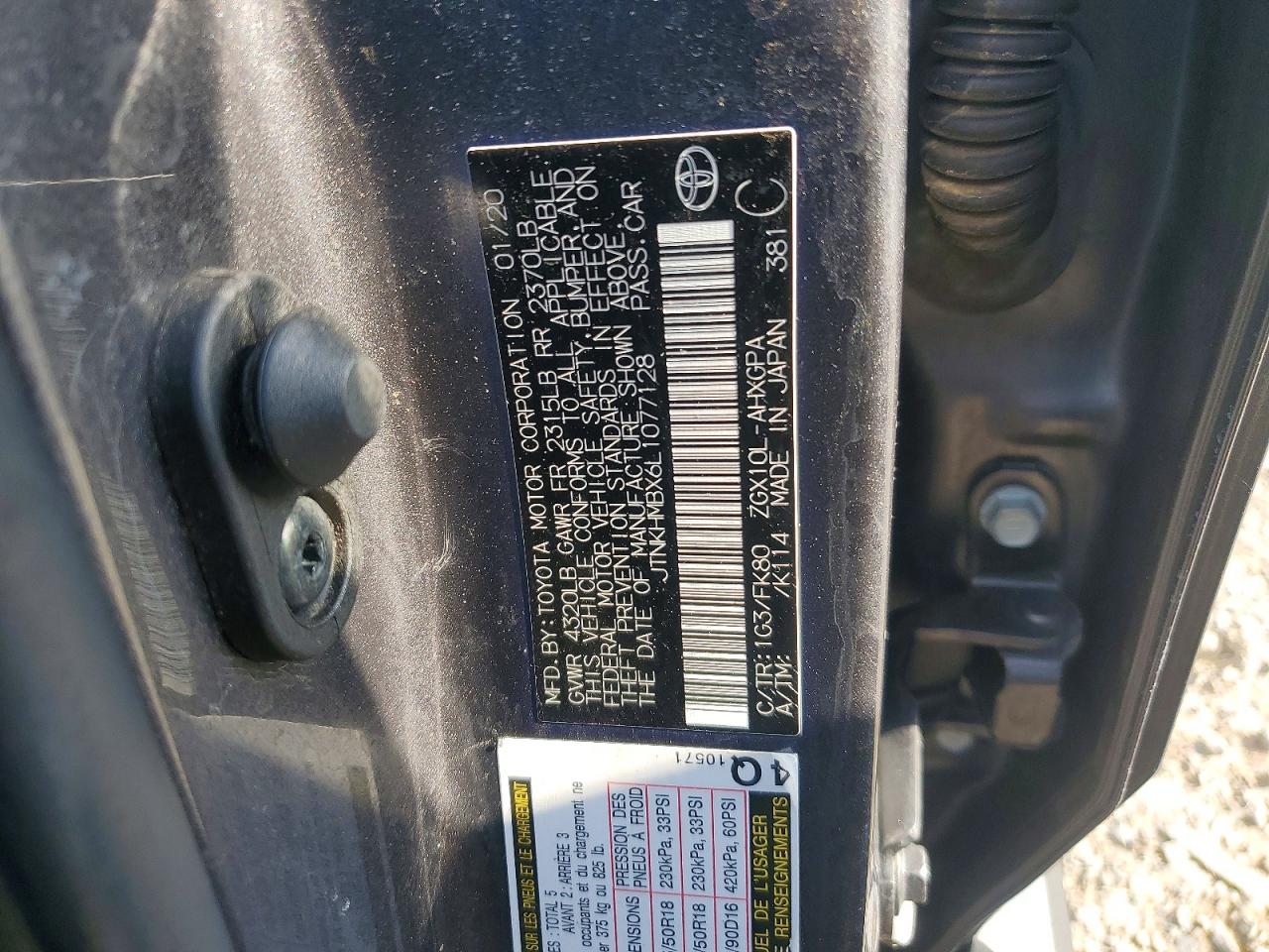 2020 Toyota C-hr Xle Gray vin: JTNKHMBX6L1077128