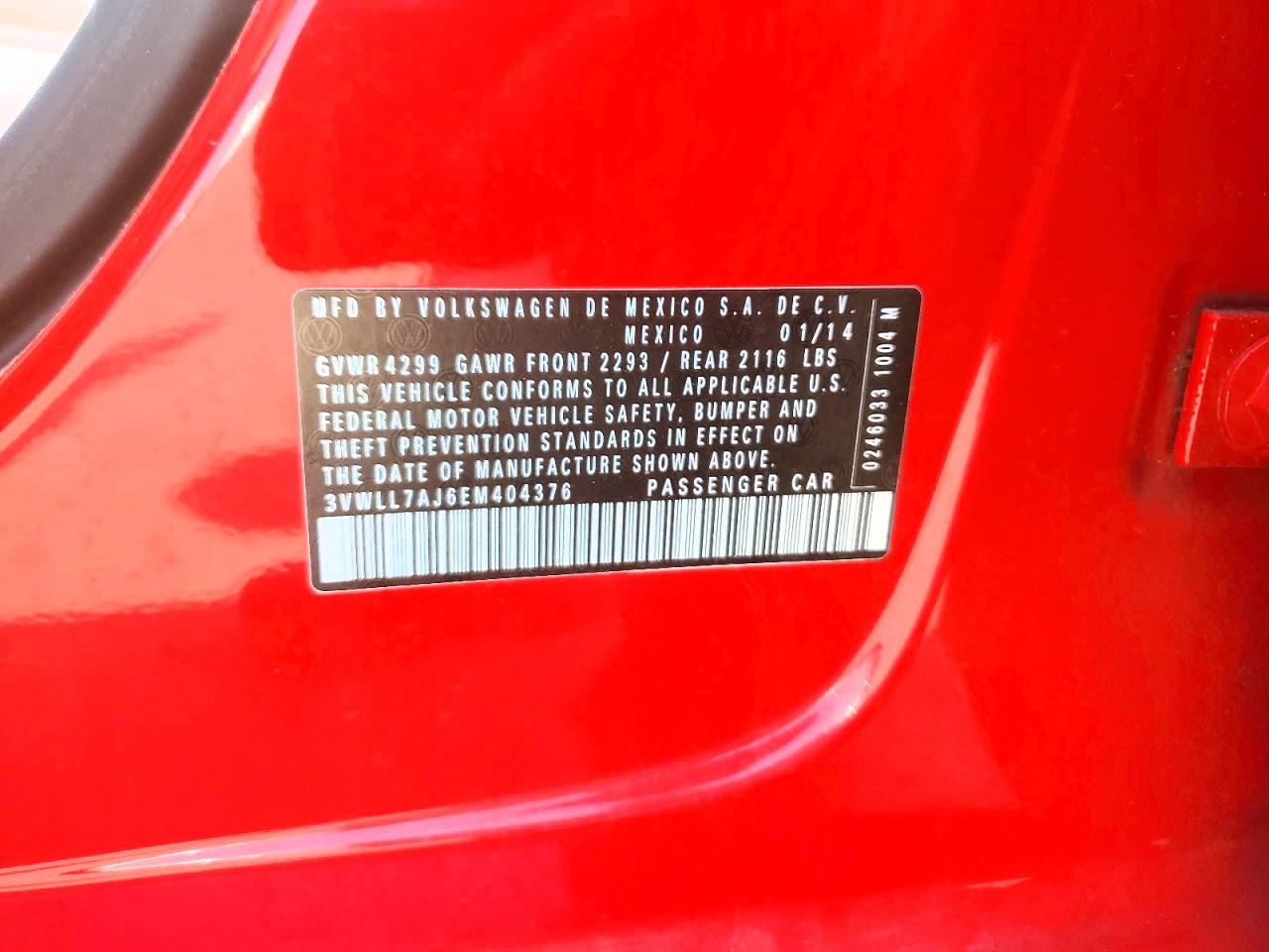 2014 Volkswagen Jetta Tdi Red vin: 3VWLL7AJ6EM404376